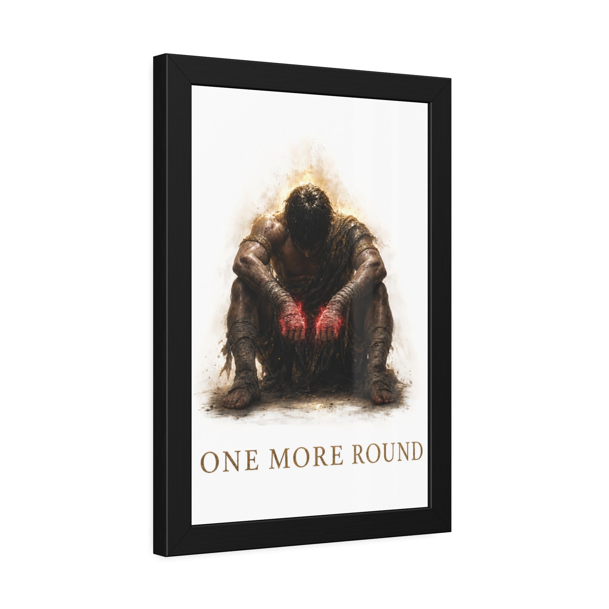 Framed Poster — "One More Round" Boxing Motivational Art