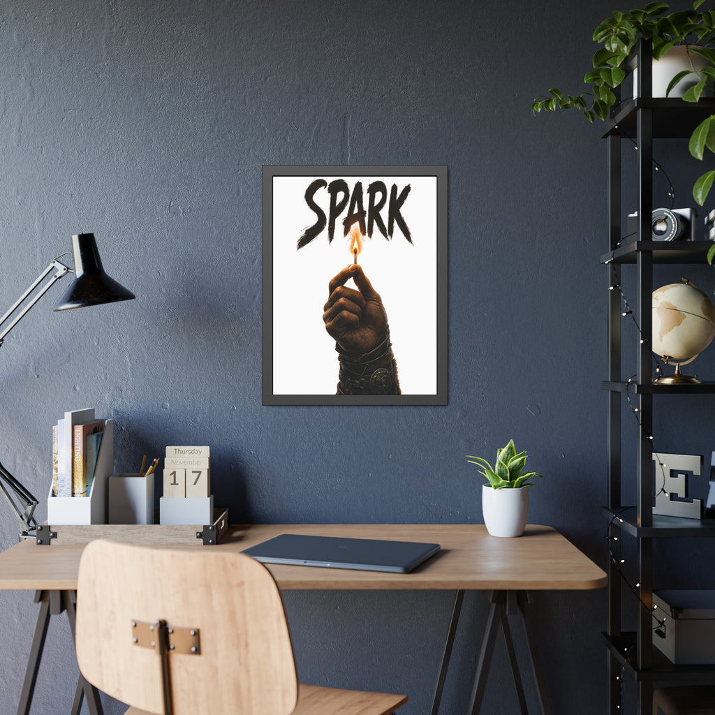 Framed Poster —  Lit Match Spark Wall Art