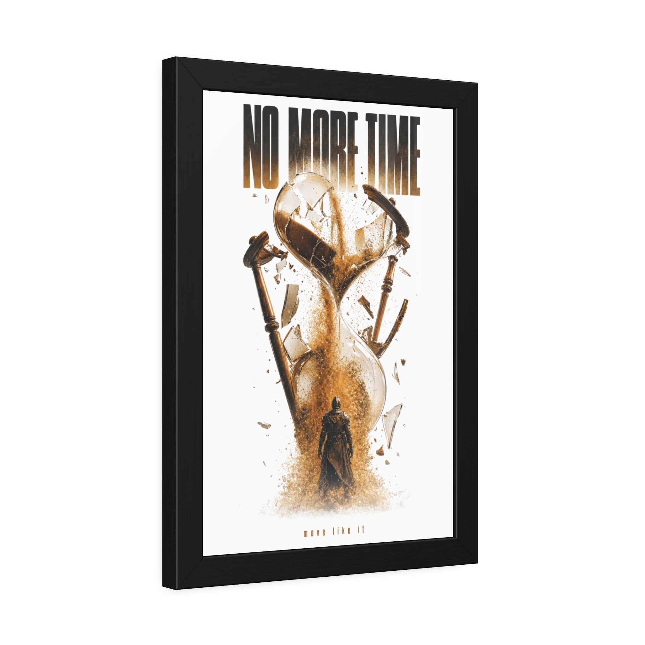Framed Poster — "No More Time" Hourglass Art Print