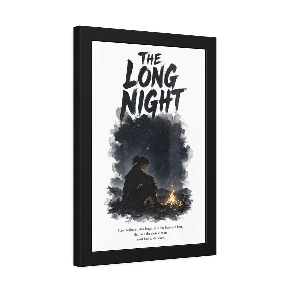 The Long Night Framed Poster — Campfire Night Sky Wall Art