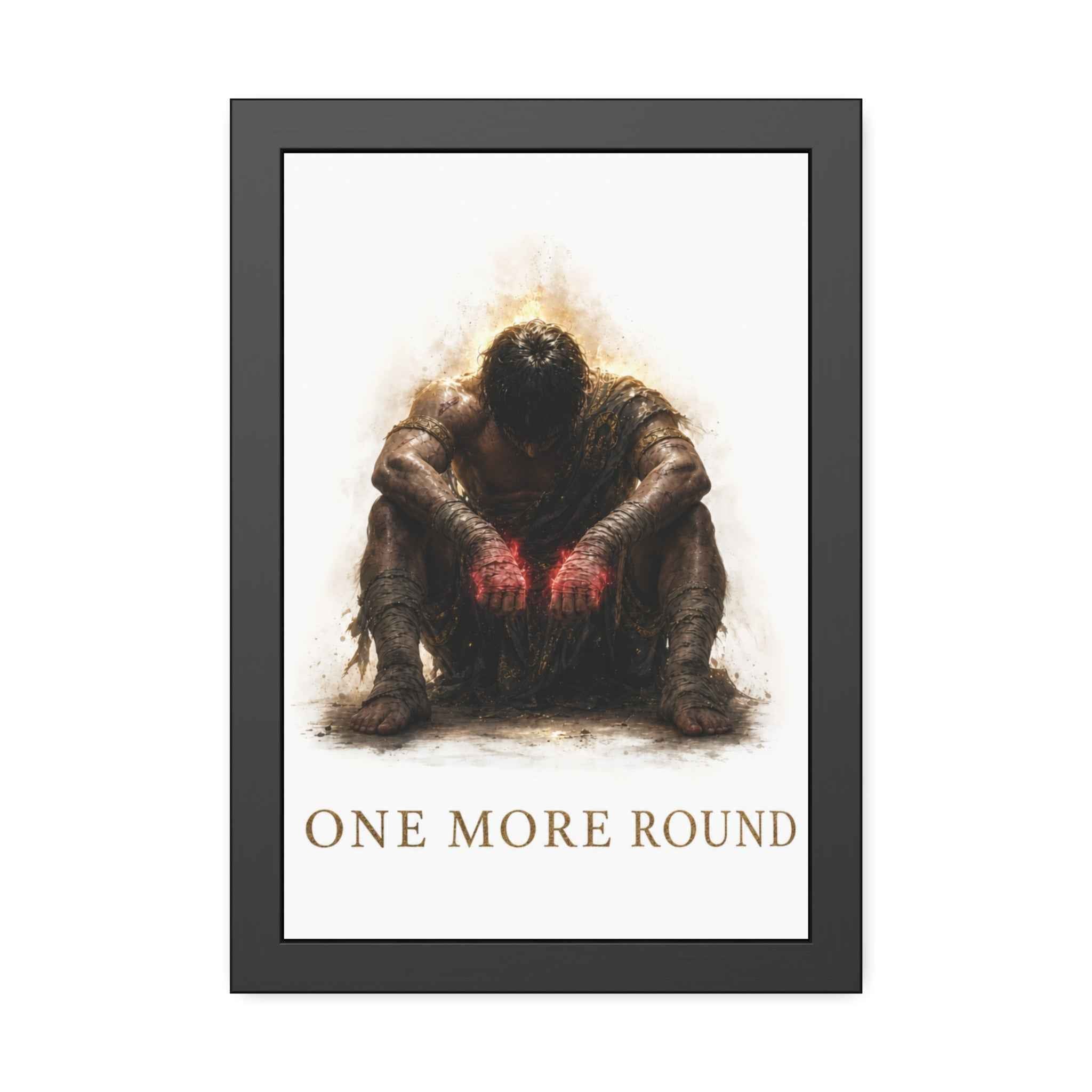 Framed Poster — "One More Round" Boxing Motivational Art