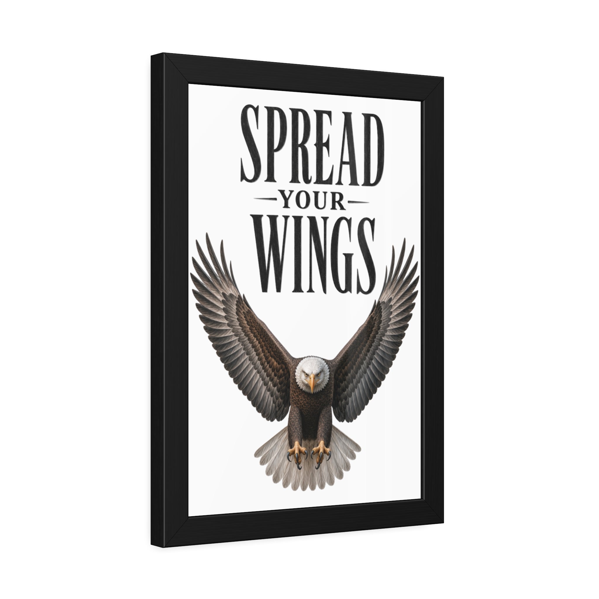Framed Poster - "Spread Your Wings" Eagle Wall Art,