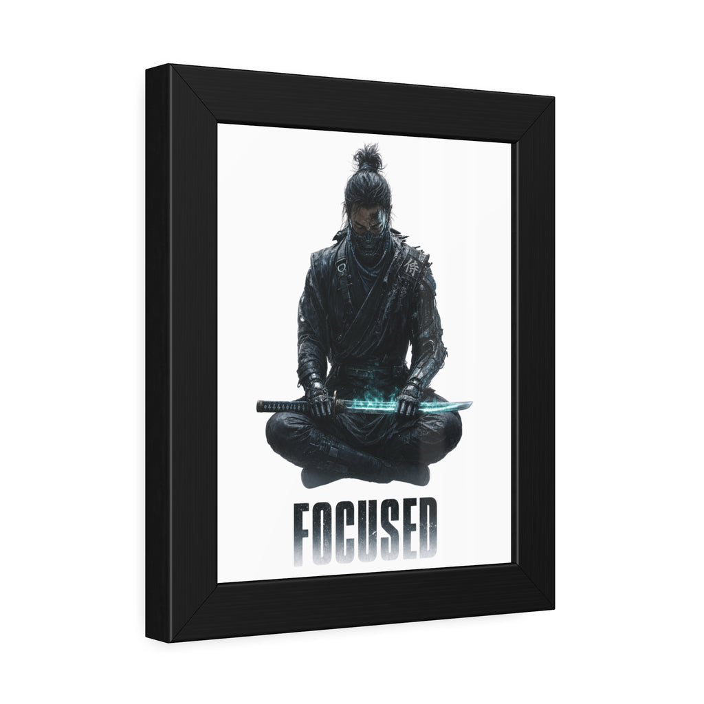 Focused Samurai Framed Poster — Motivational Wall Art