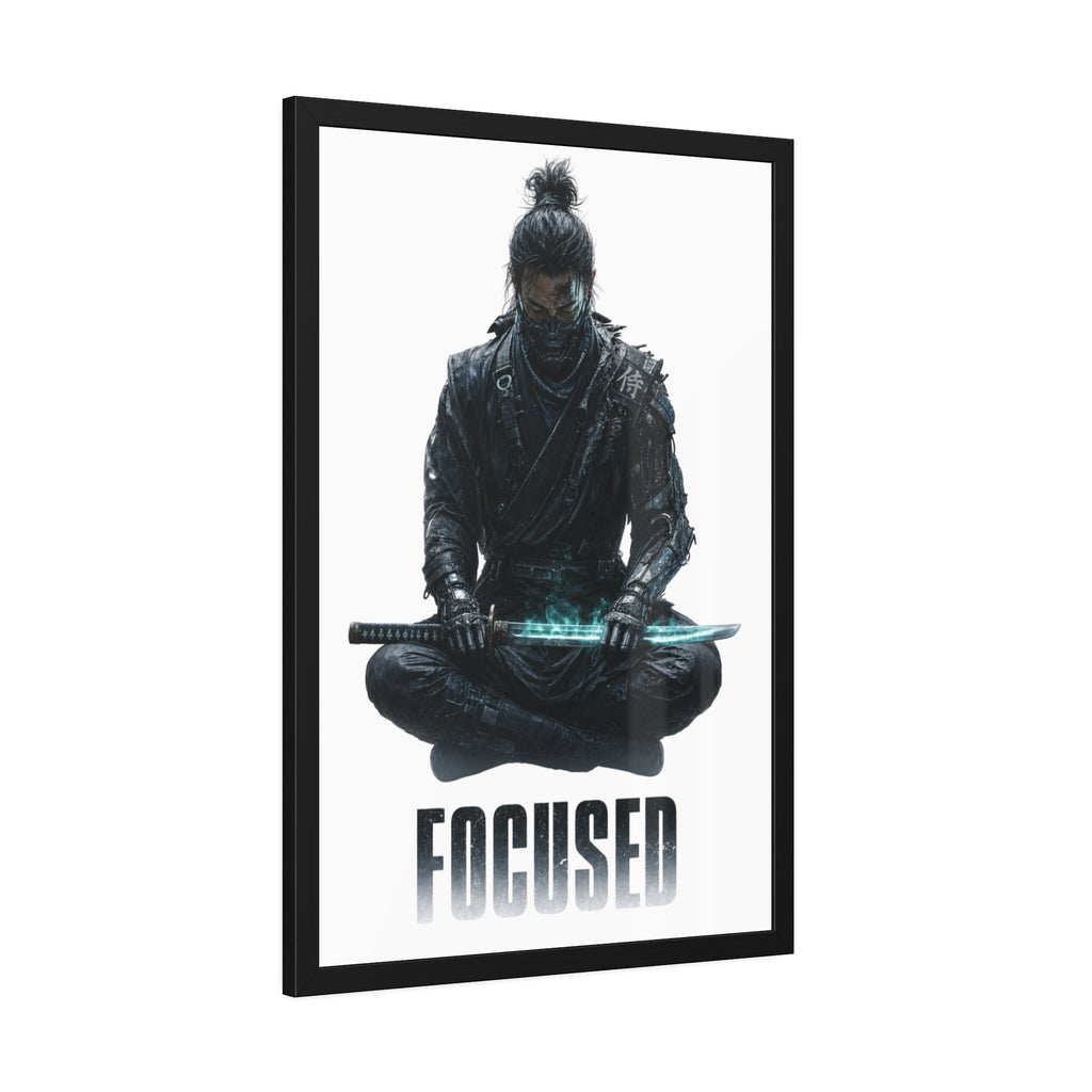 Focused Samurai Framed Poster — Motivational Wall Art