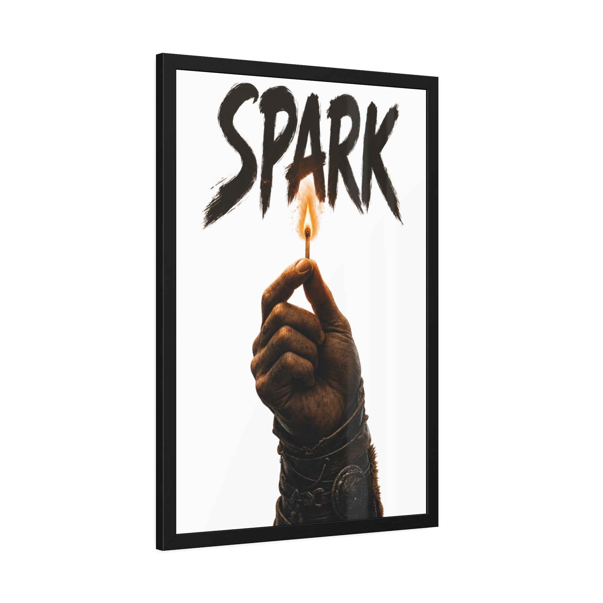 Framed Poster —  Lit Match Spark Wall Art