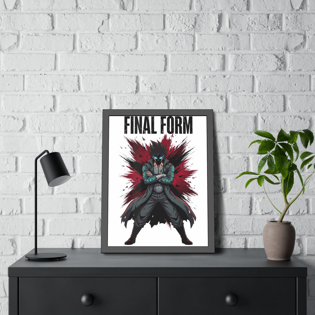 Final Form Framed Poster — Dark Anime Hero Art Print