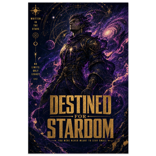 "Destined For Stardom" | Motivational Anime Warrior Aluminum Metal Print