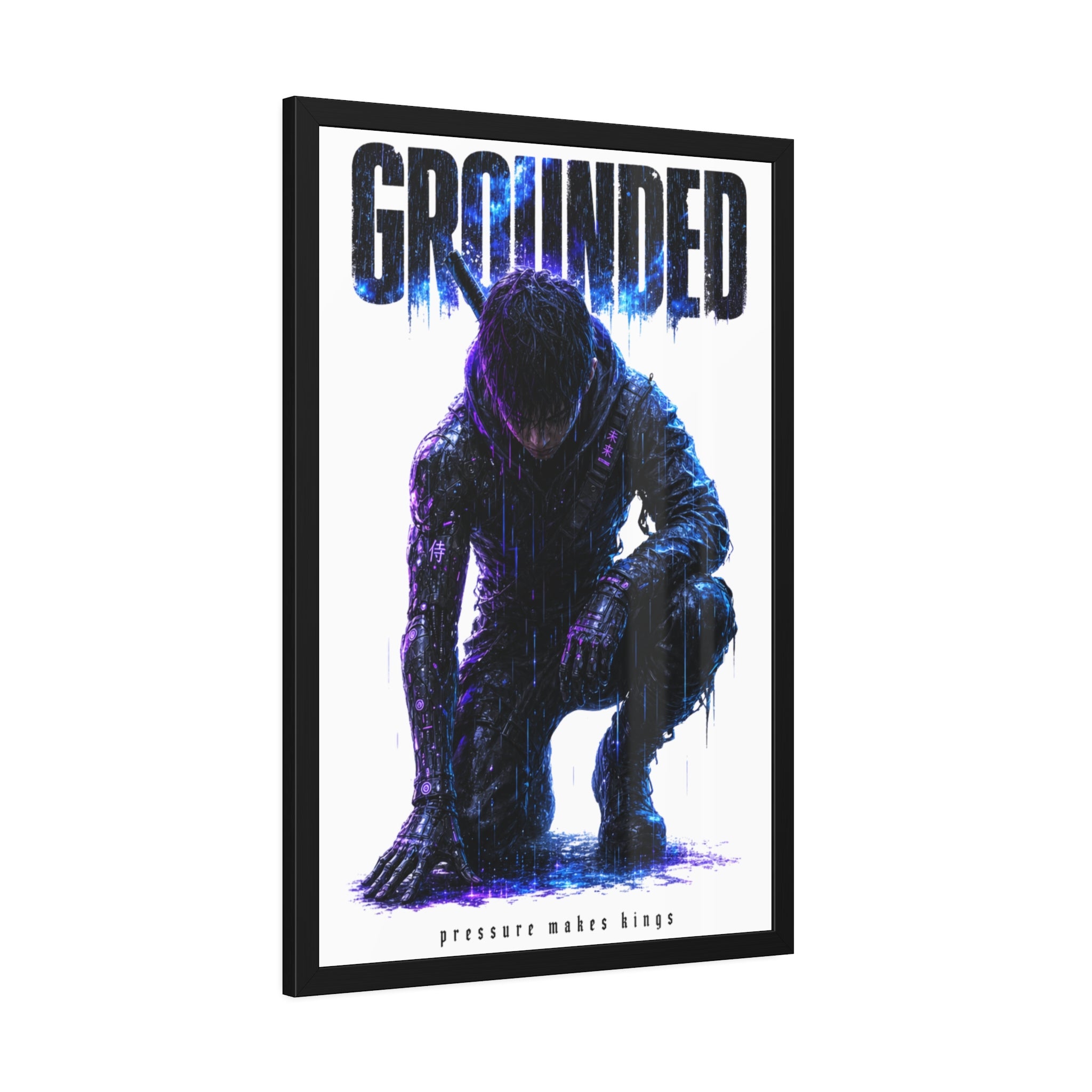 Framed Poster — 'GROUNDED' Motivational Sci‑Fi Art