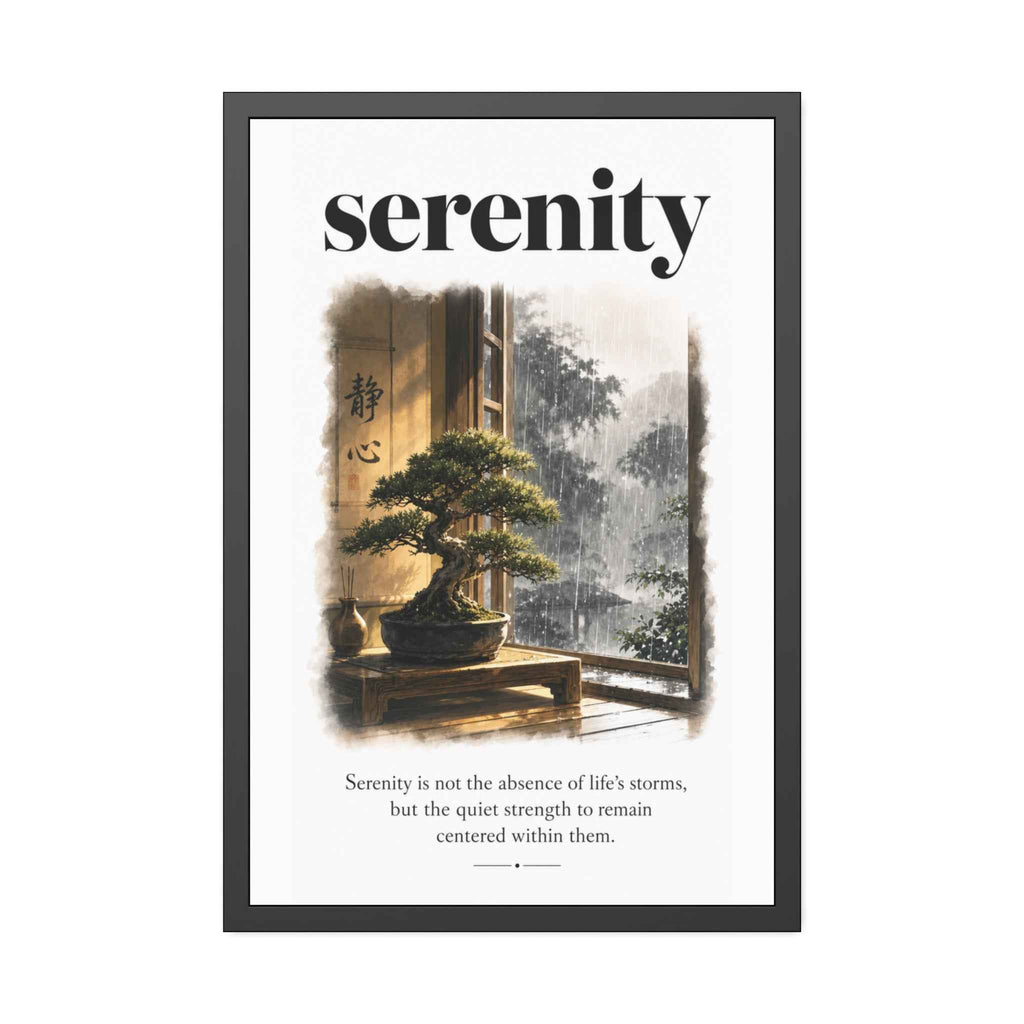 Framed Poster - "Serenity" Bonsai Art Print