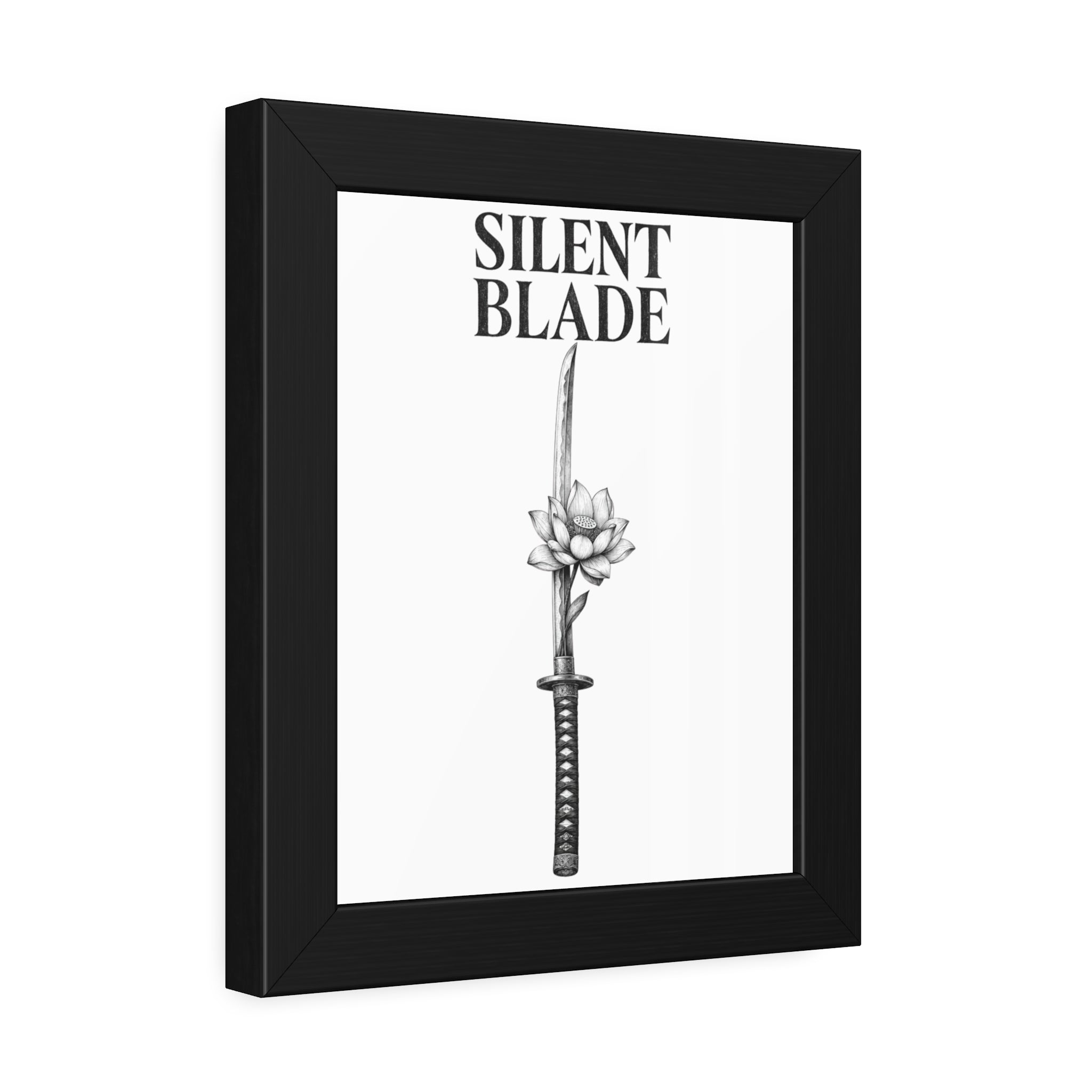 Silent Blade Framed Poster — Minimalist Samurai Sword Art Print