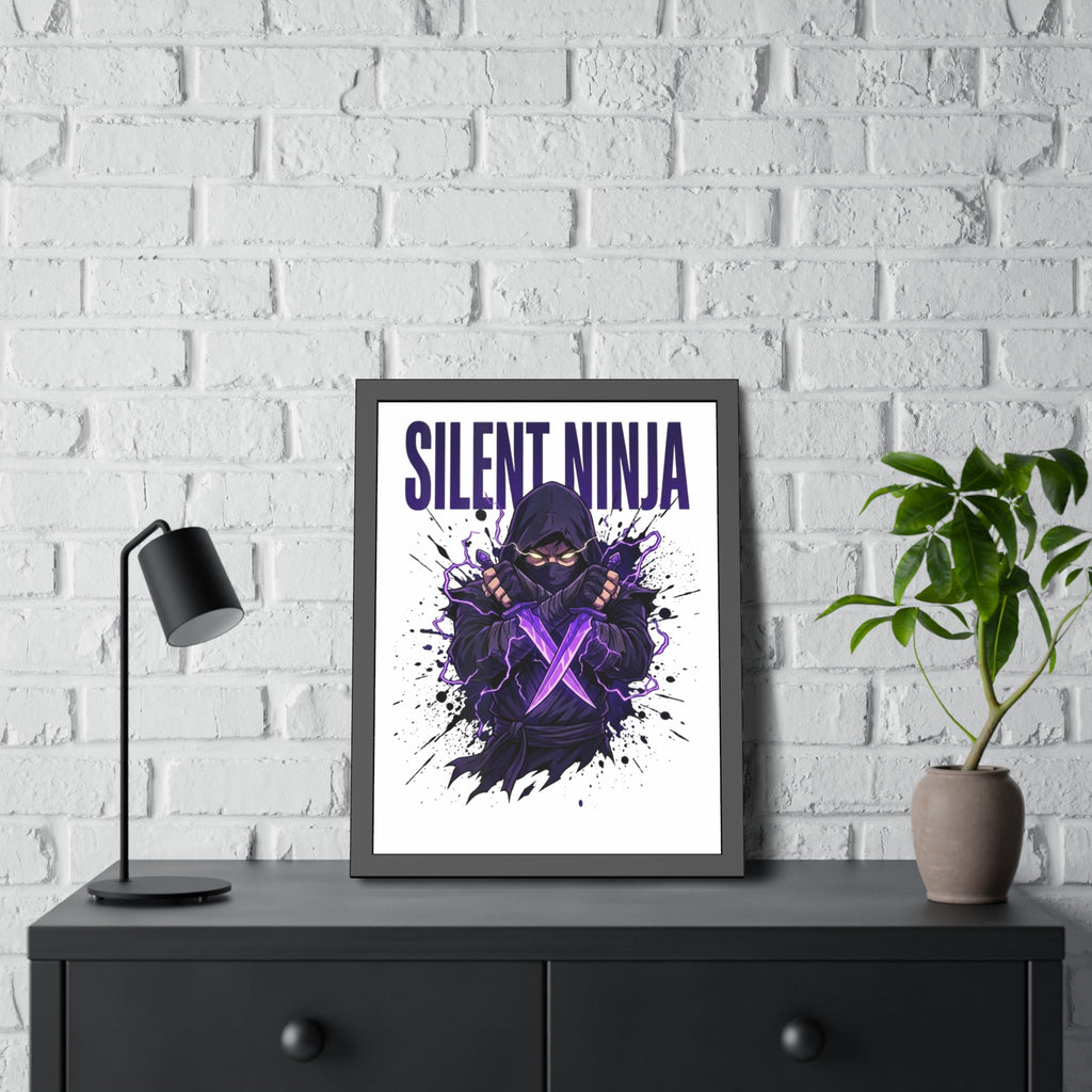 Silent Ninja Framed Poster — Purple Assassin Wall Art