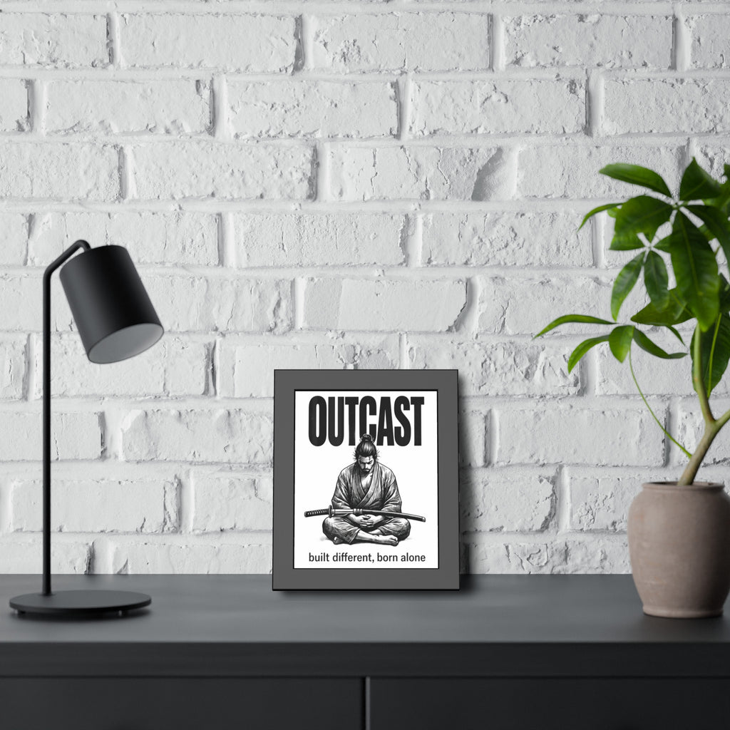 Framed Poster — OUTCAST Samurai Meditation 'built different, born alone'