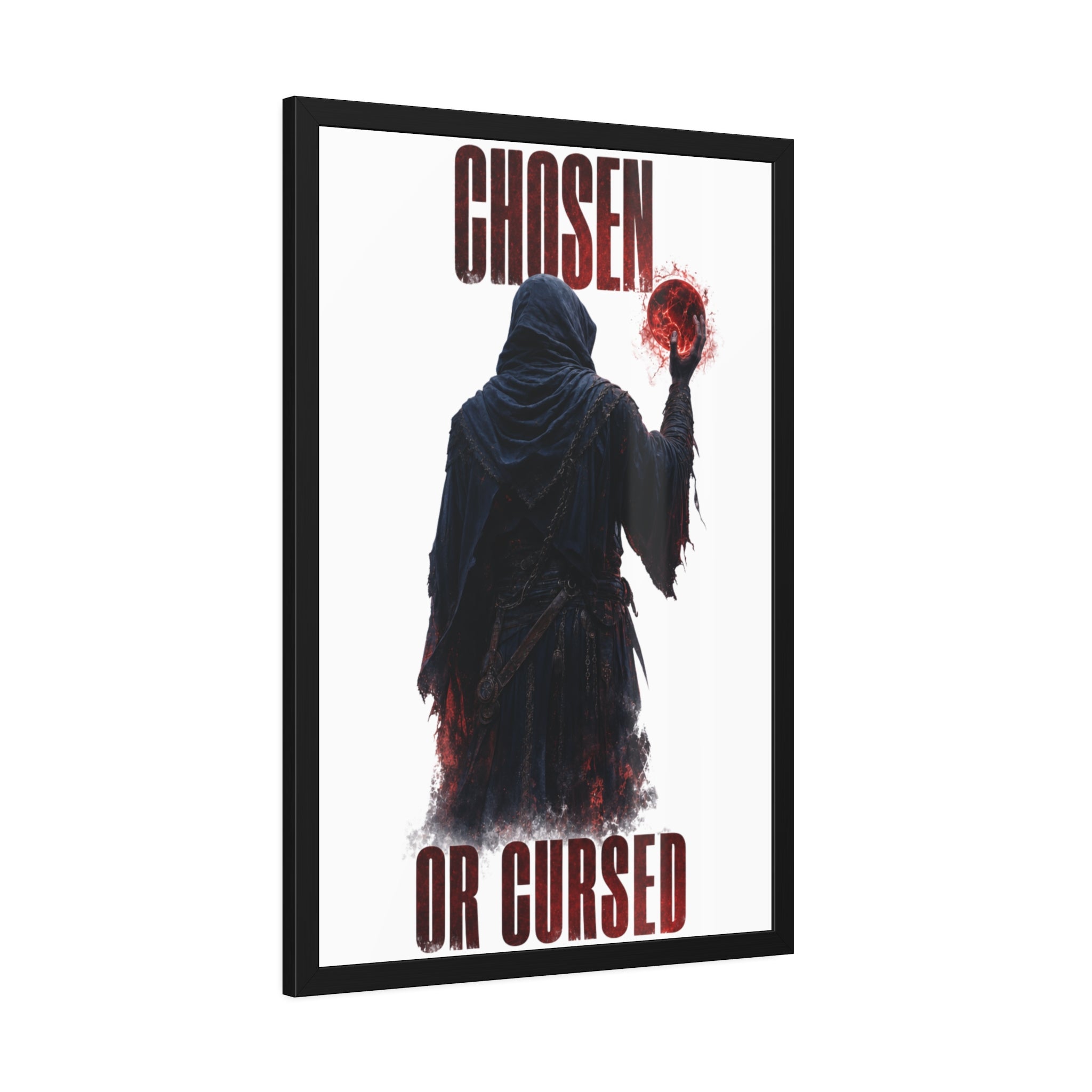 Framed Poster - "Chosen or Cursed" Dark Grim Reaper Art