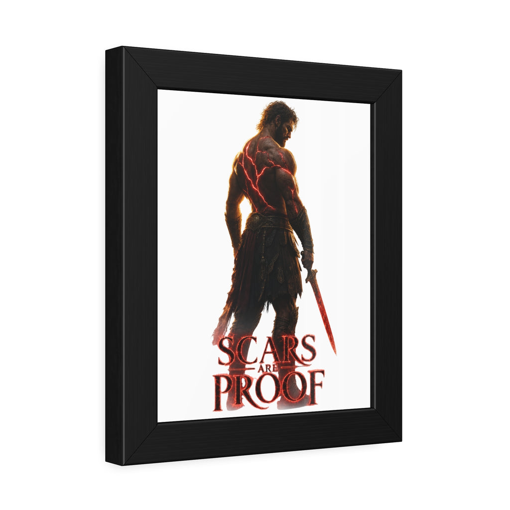 Framed Poster - 'Scars Are Proof' Warrior Art Print
