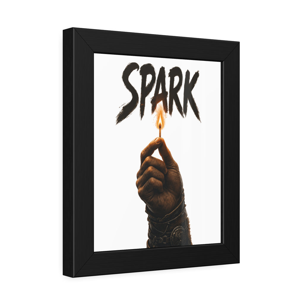 Framed Poster —  Lit Match Spark Wall Art