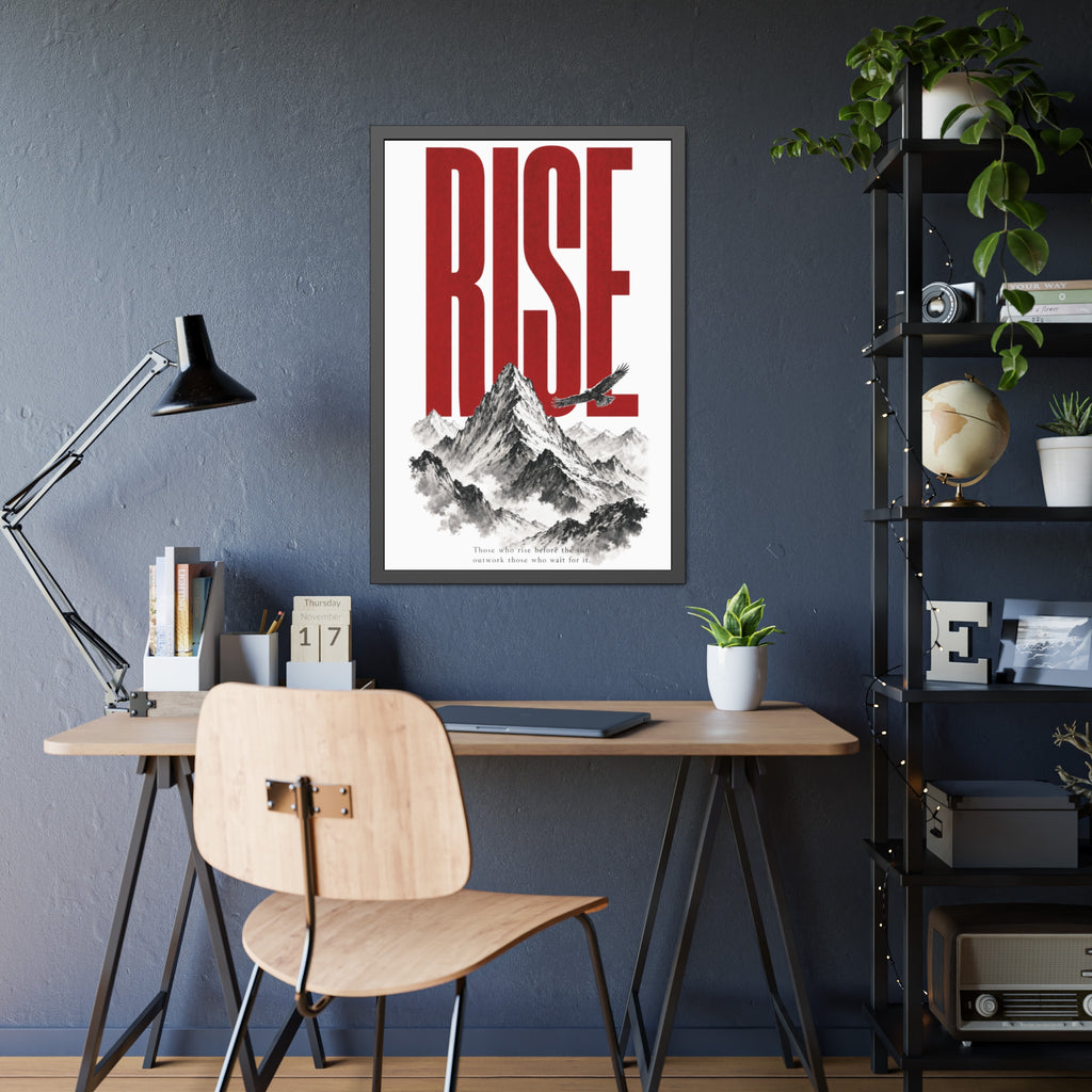 Framed Poster "RISE" Mountain Art Print