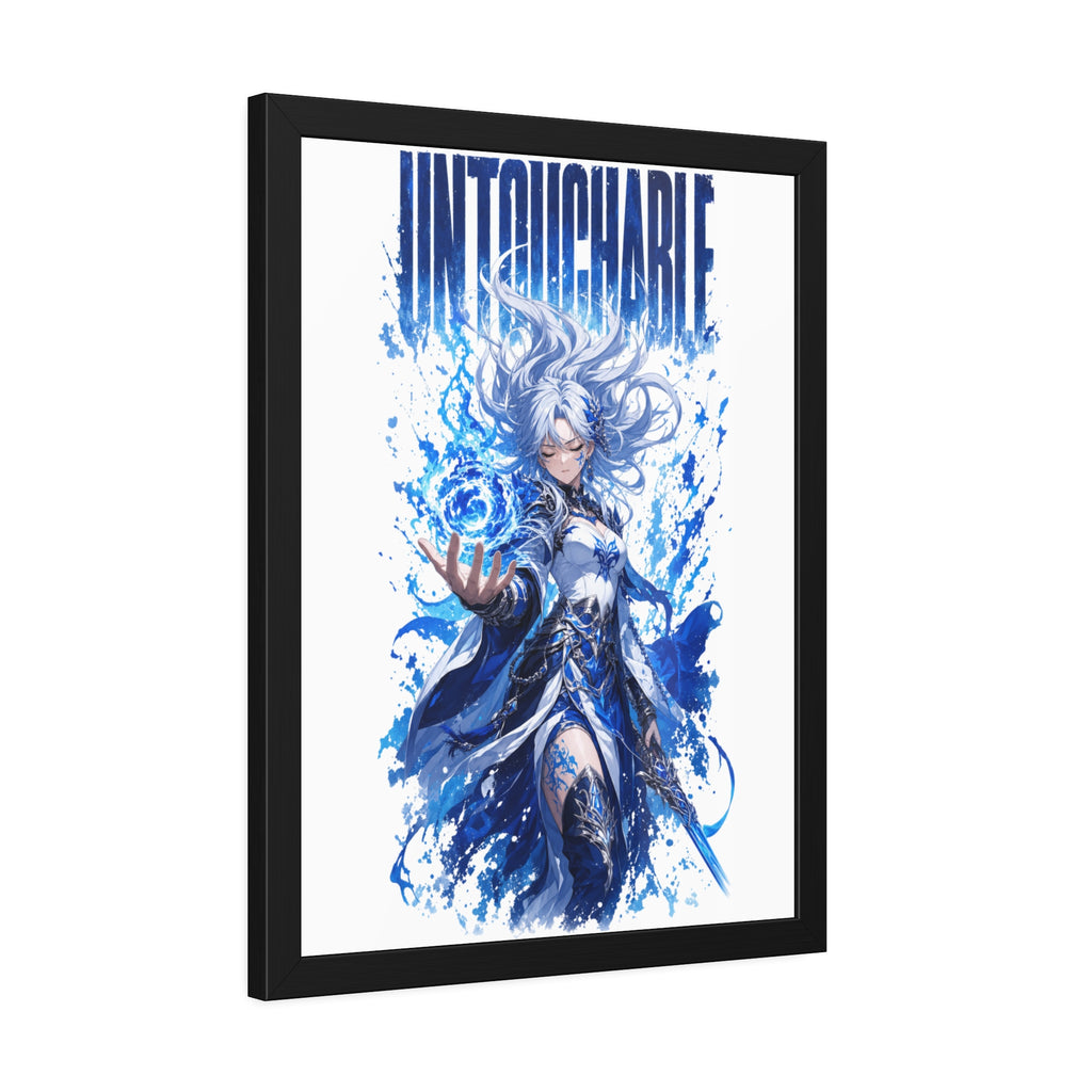 Untouchable Framed Art Poster — Blue Fantasy Sorceress Print