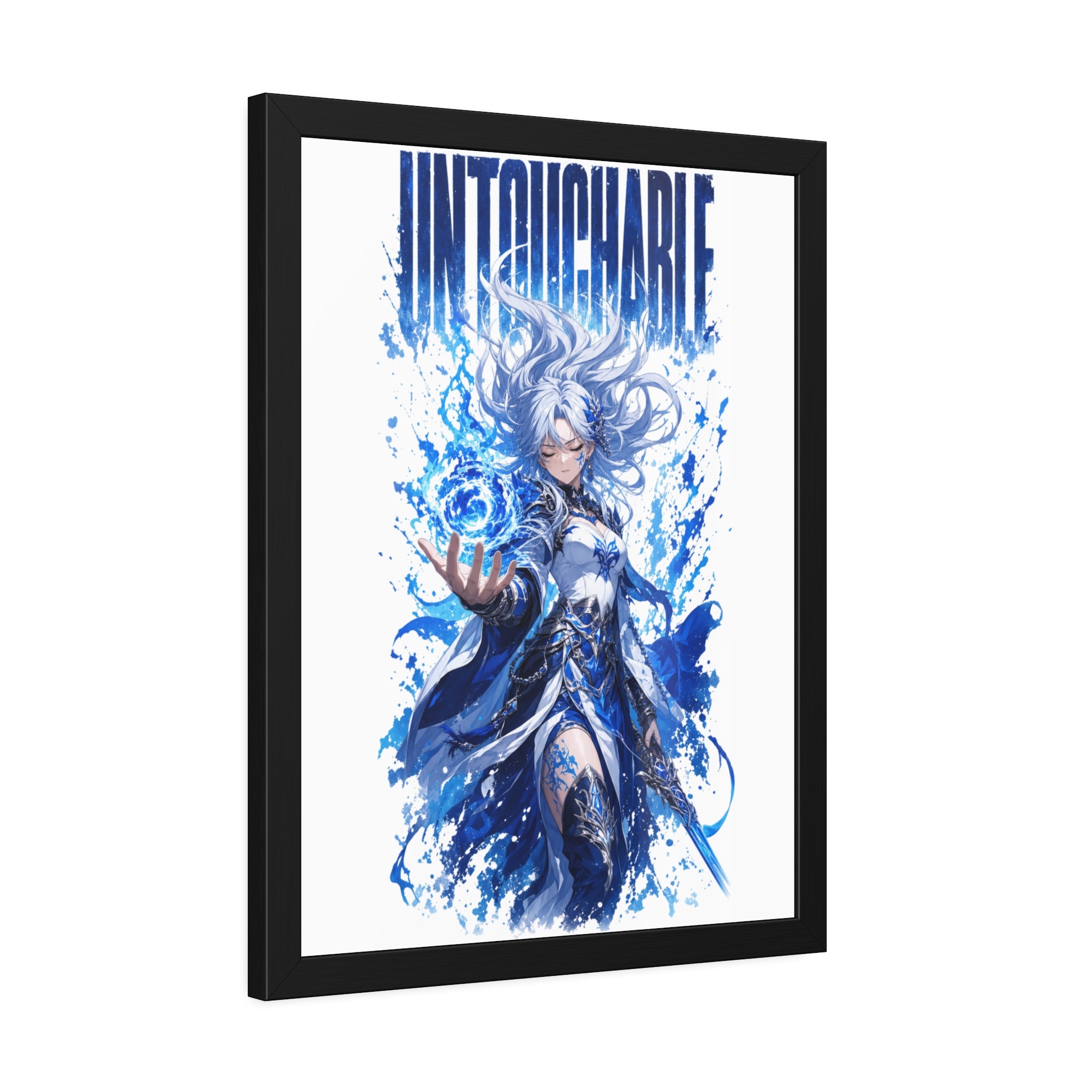 Untouchable Framed Art Poster — Blue Fantasy Sorceress Print