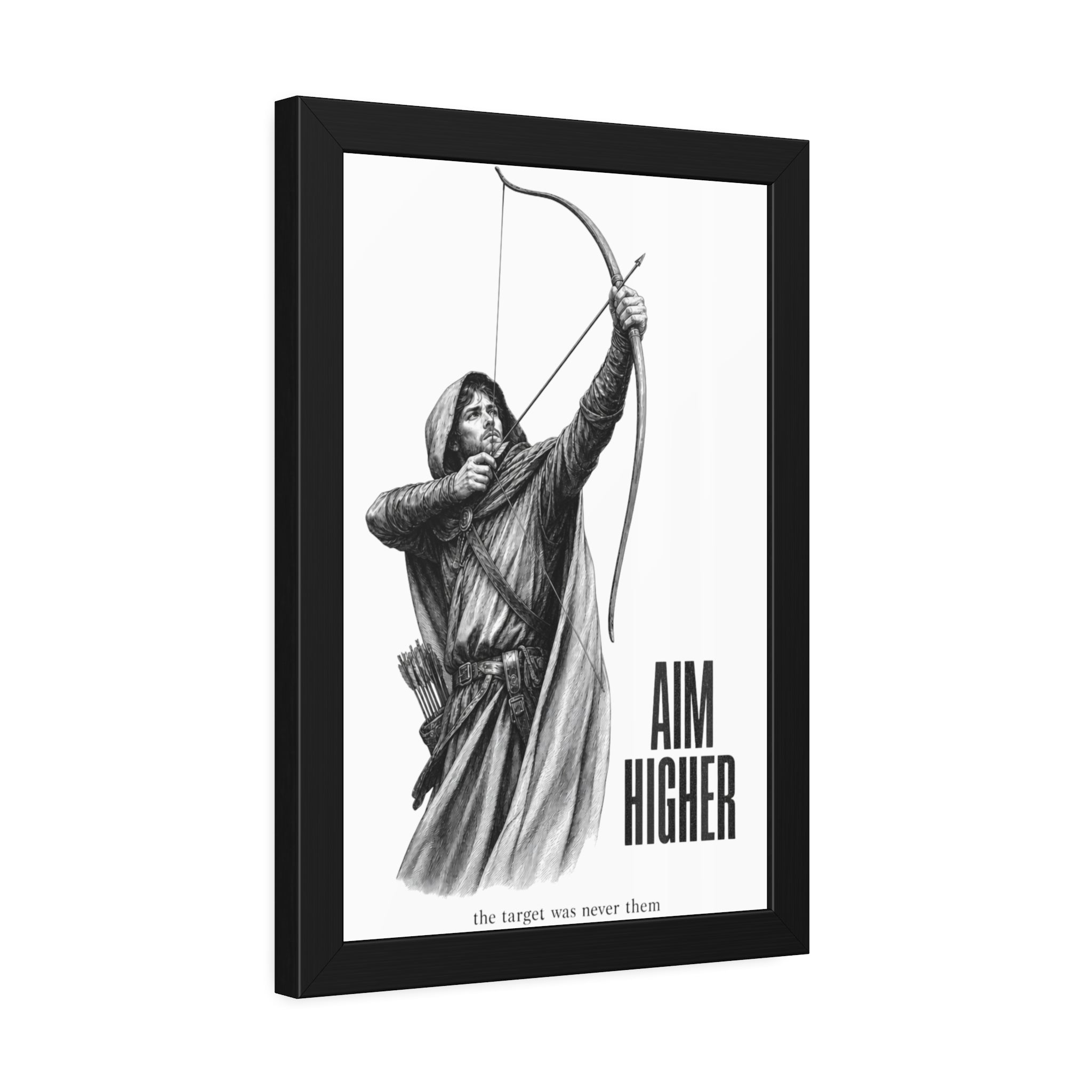Aim Higher Framed Poster — Archer Wall Art Motivational Print