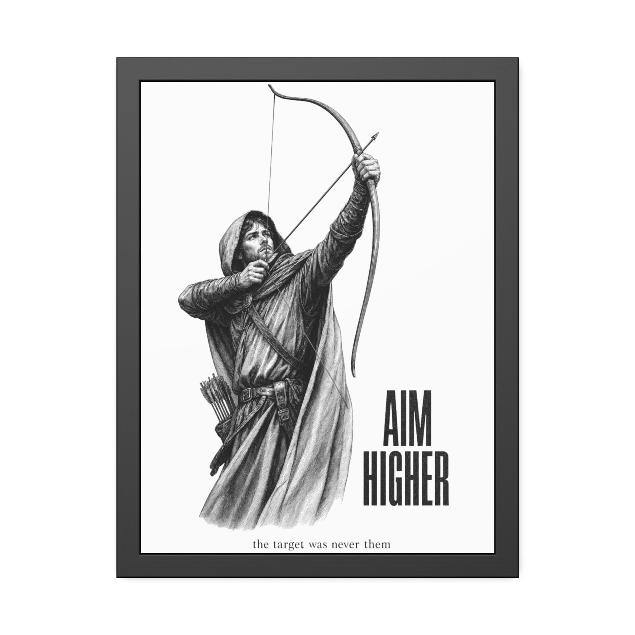 Aim Higher Framed Poster — Archer Wall Art Motivational Print