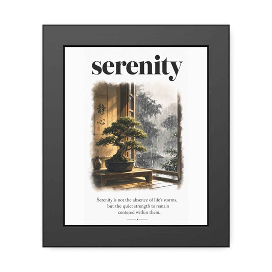 Framed Poster - "Serenity" Bonsai Art Print