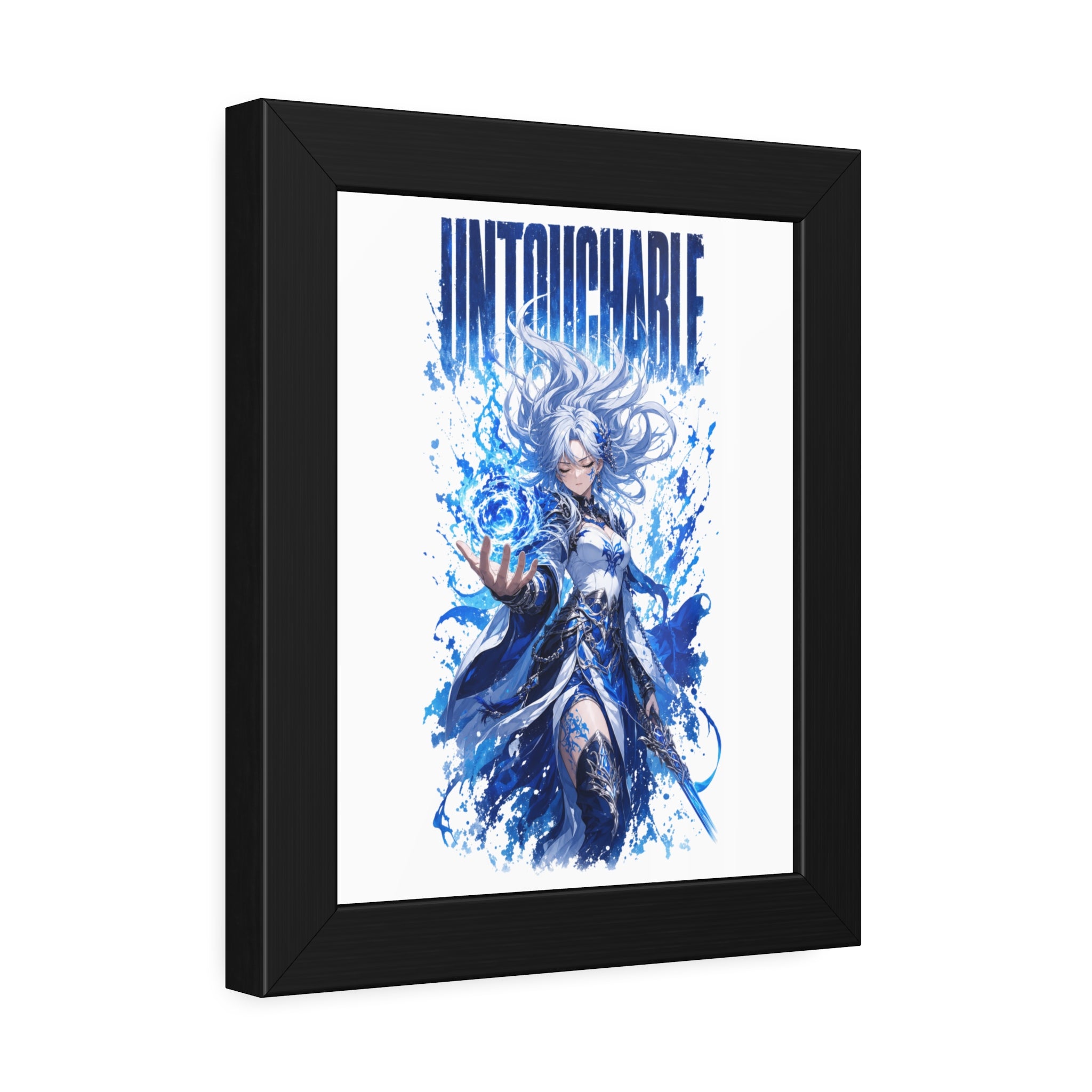 Untouchable Framed Art Poster — Blue Fantasy Sorceress Print