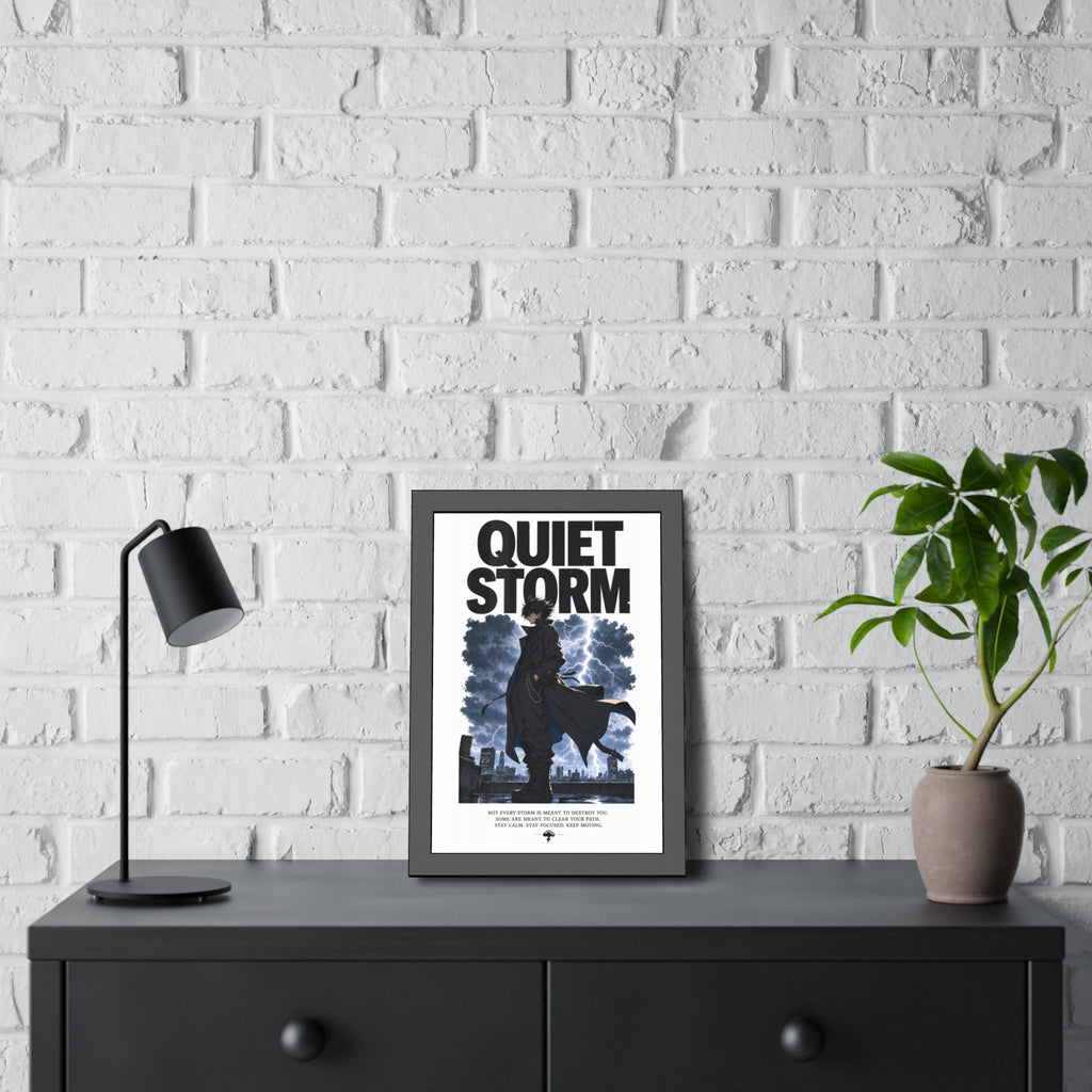 Framed Poster — "Quiet Storm" Dark Urban Lightning Art Print