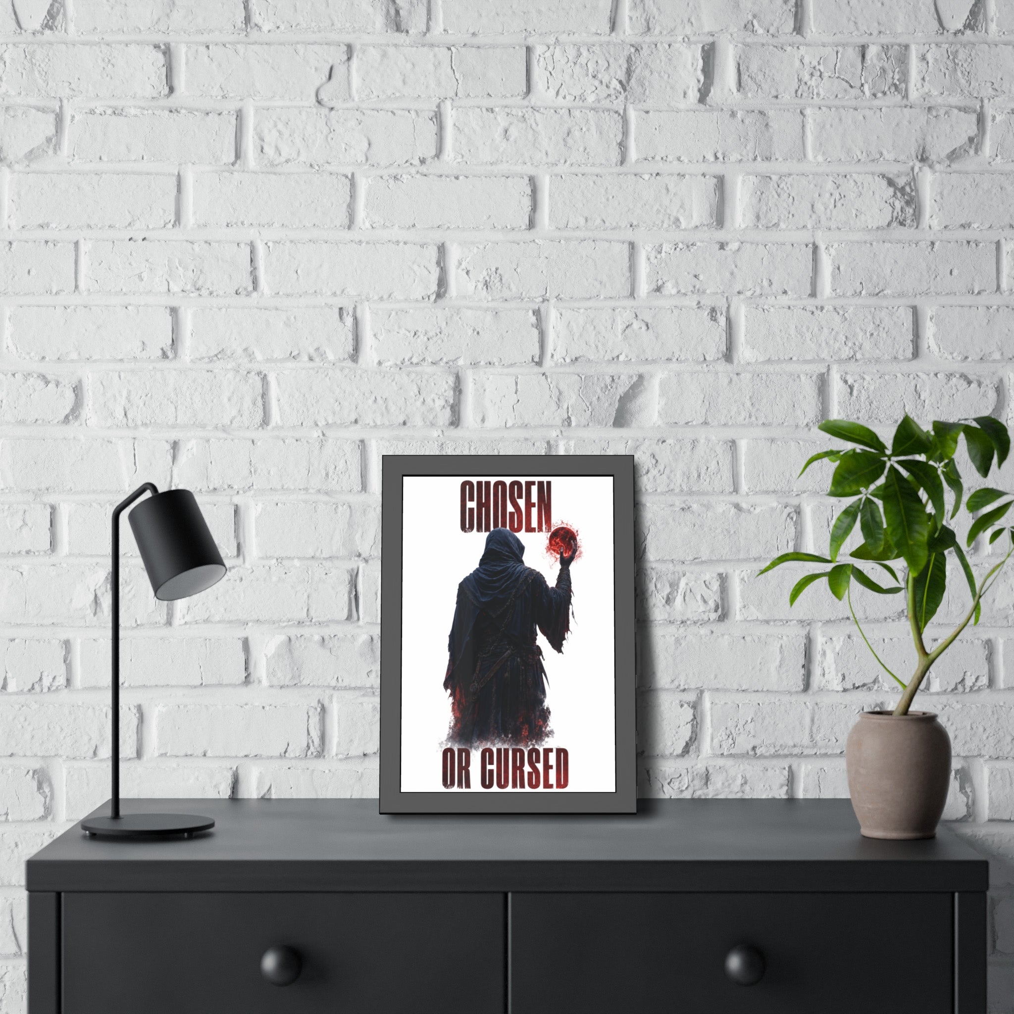 Framed Poster - "Chosen or Cursed" Dark Grim Reaper Art