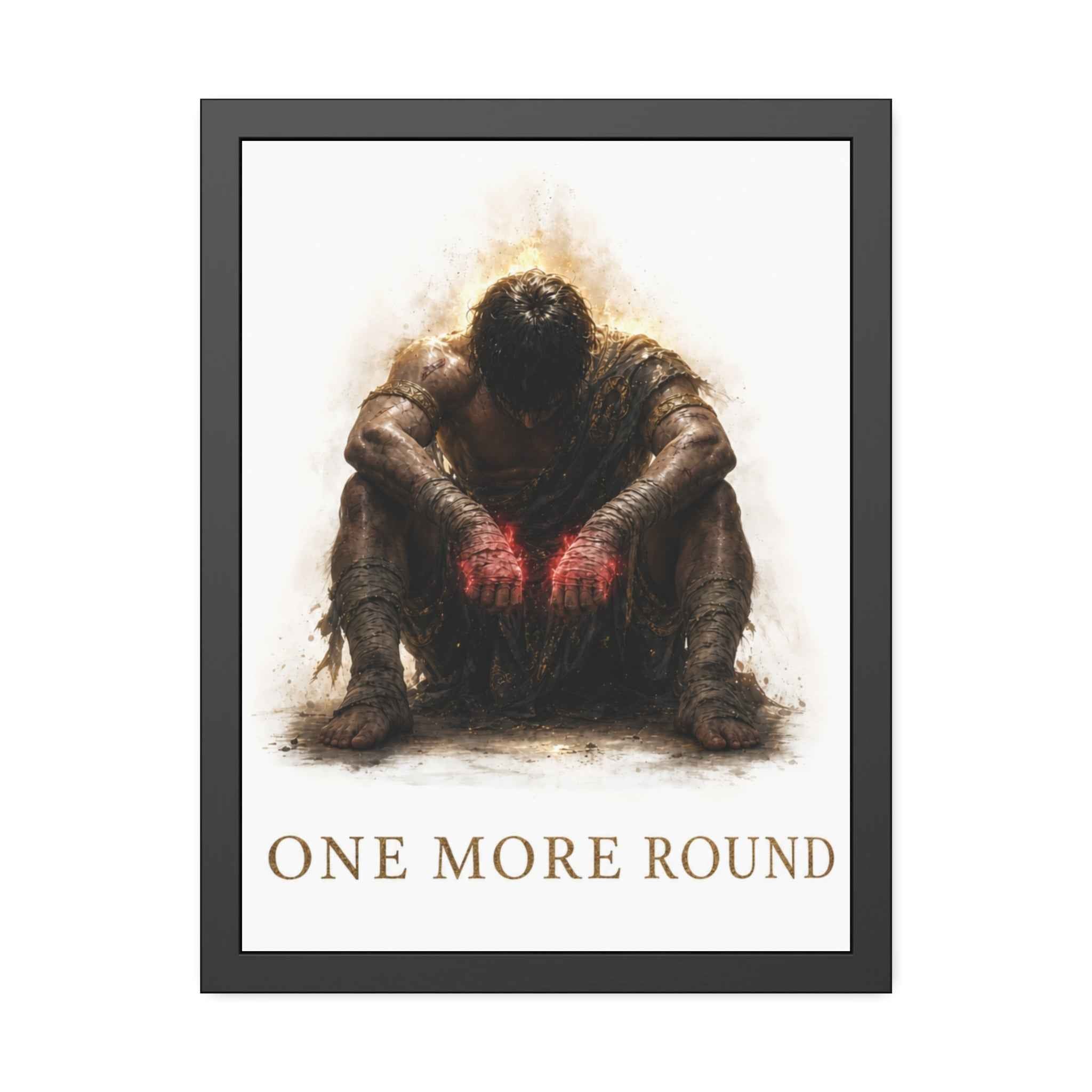 Framed Poster — "One More Round" Boxing Motivational Art