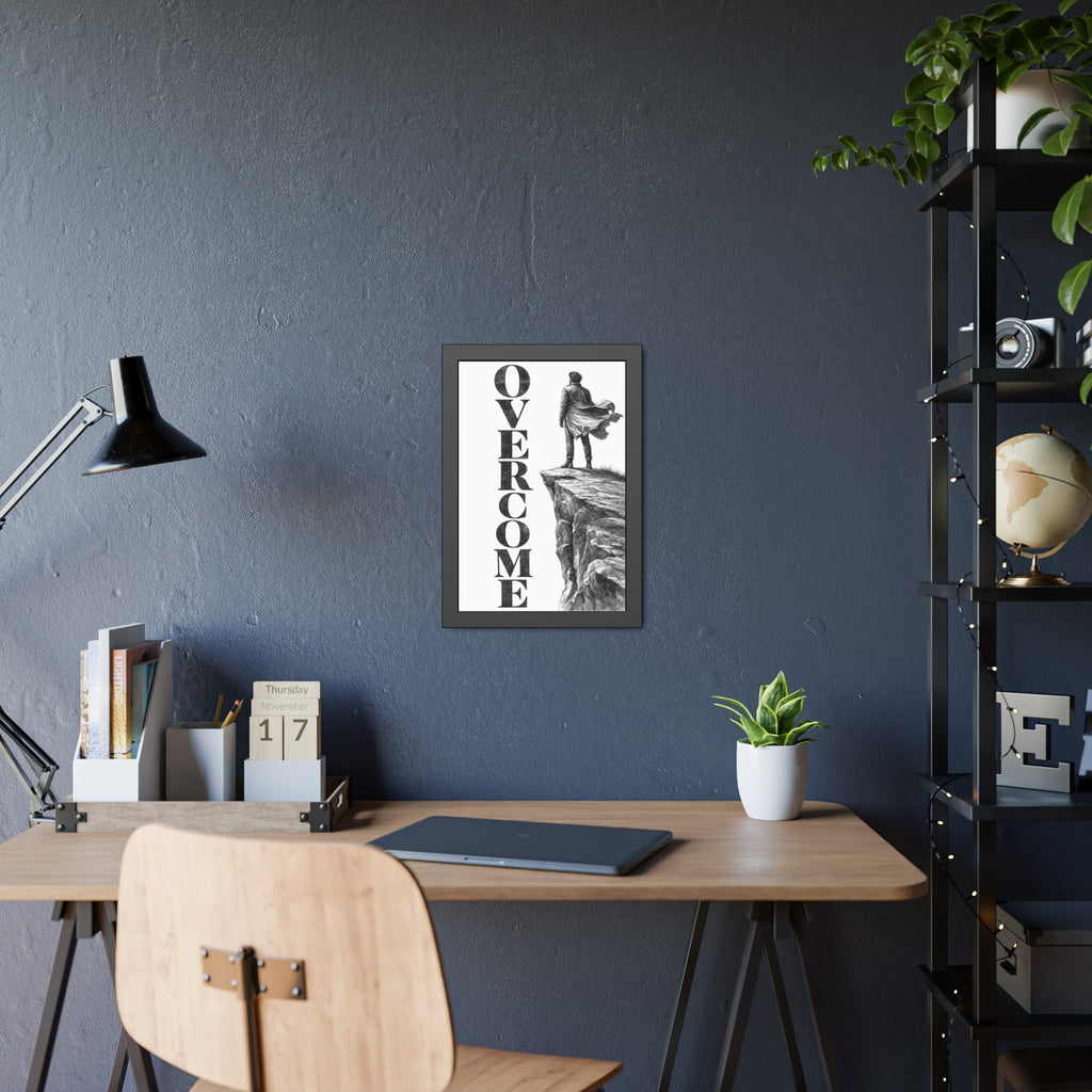 Overcome Framed Poster —  Cliffside Wall Art