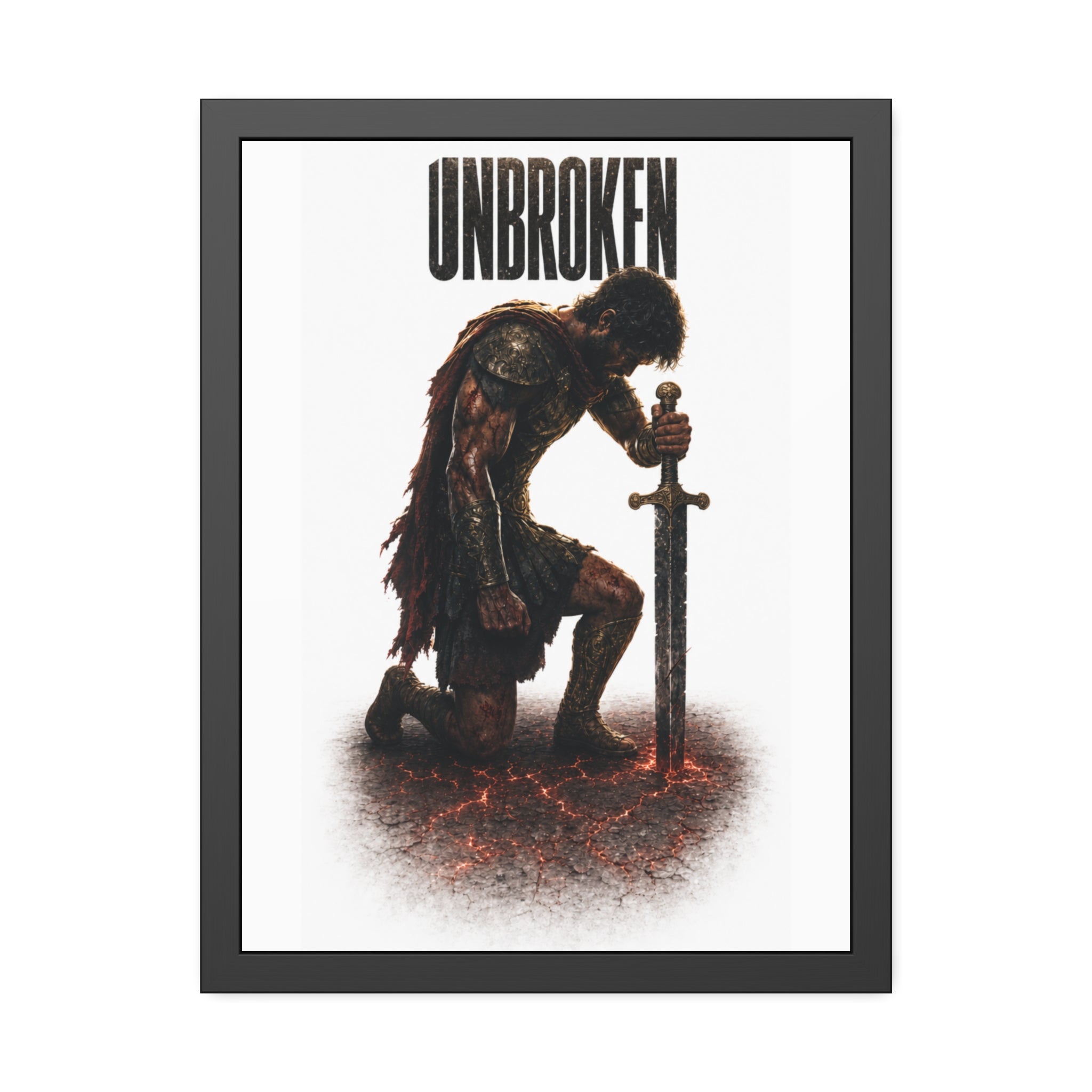 Unbroken Warrior Framed Poster: A Symbol of Resilience and Strength