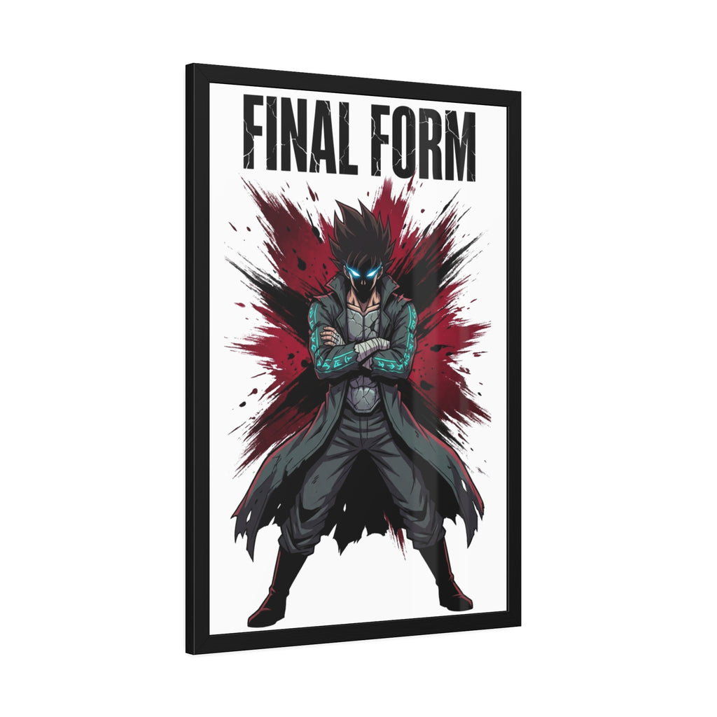 Final Form Framed Poster — Dark Anime Hero Art Print