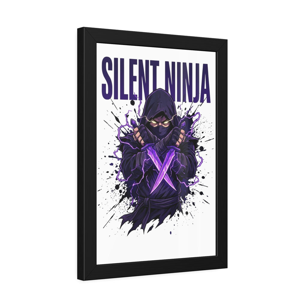 Silent Ninja Framed Poster — Purple Assassin Wall Art