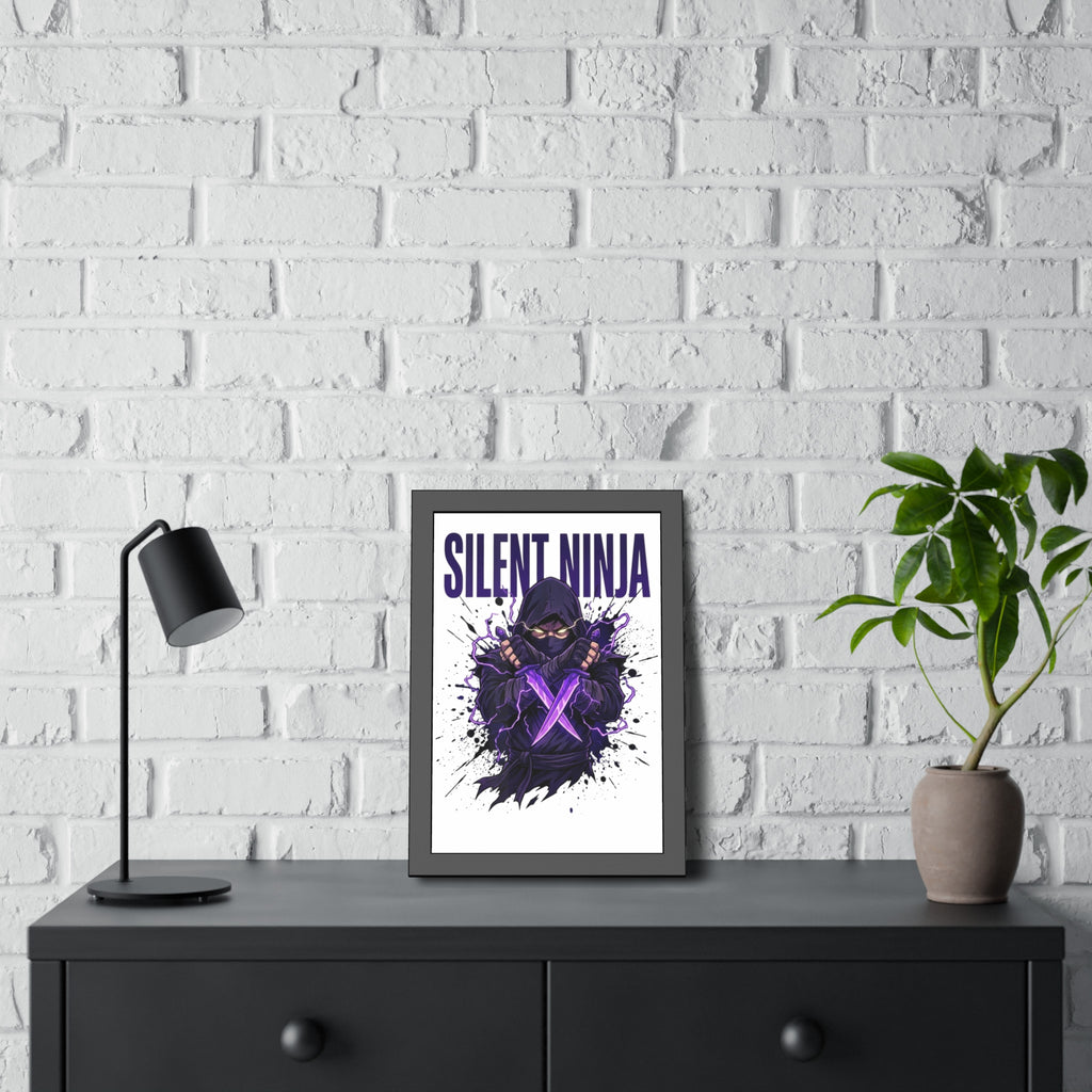 Silent Ninja Framed Poster — Purple Assassin Wall Art