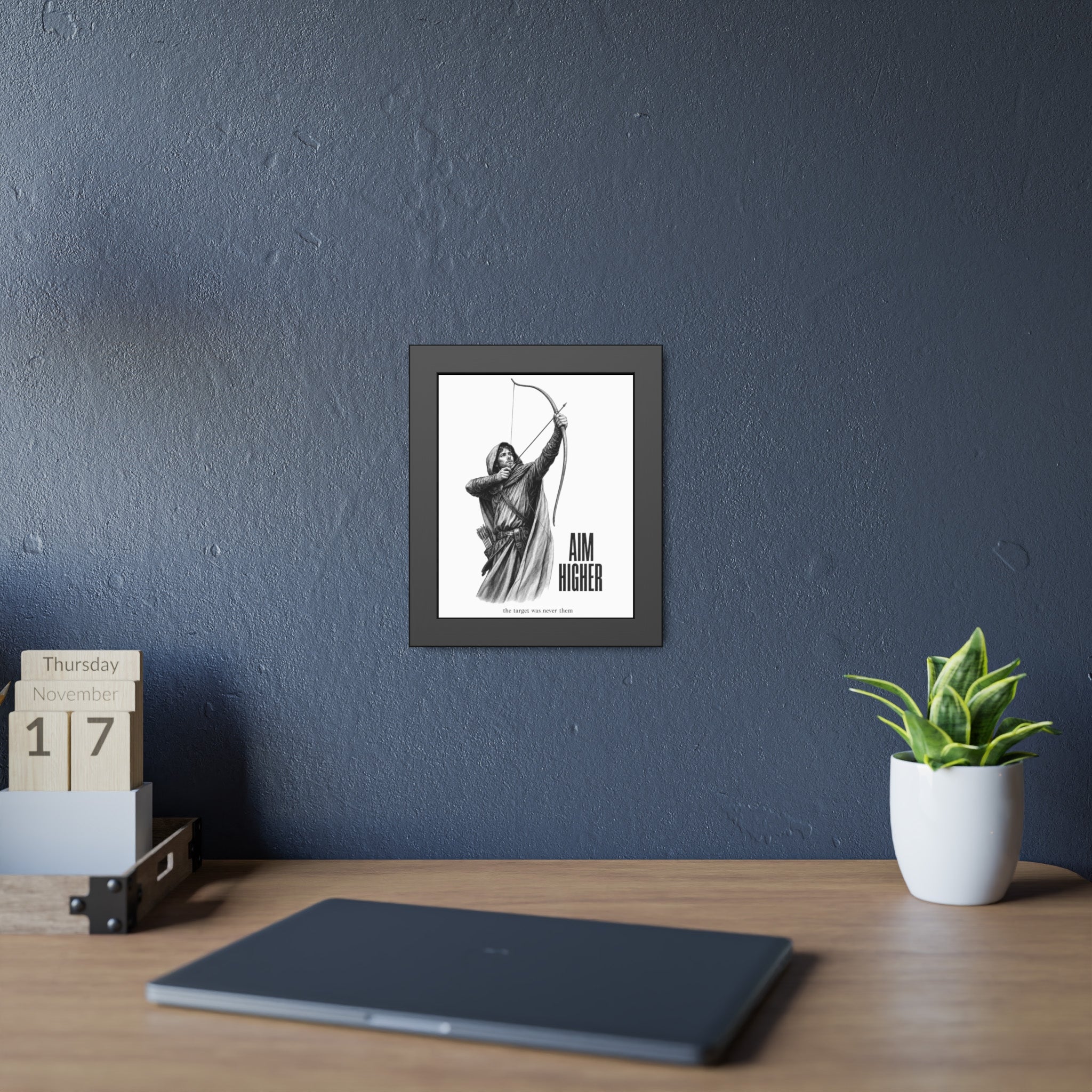 Aim Higher Framed Poster — Archer Wall Art Motivational Print