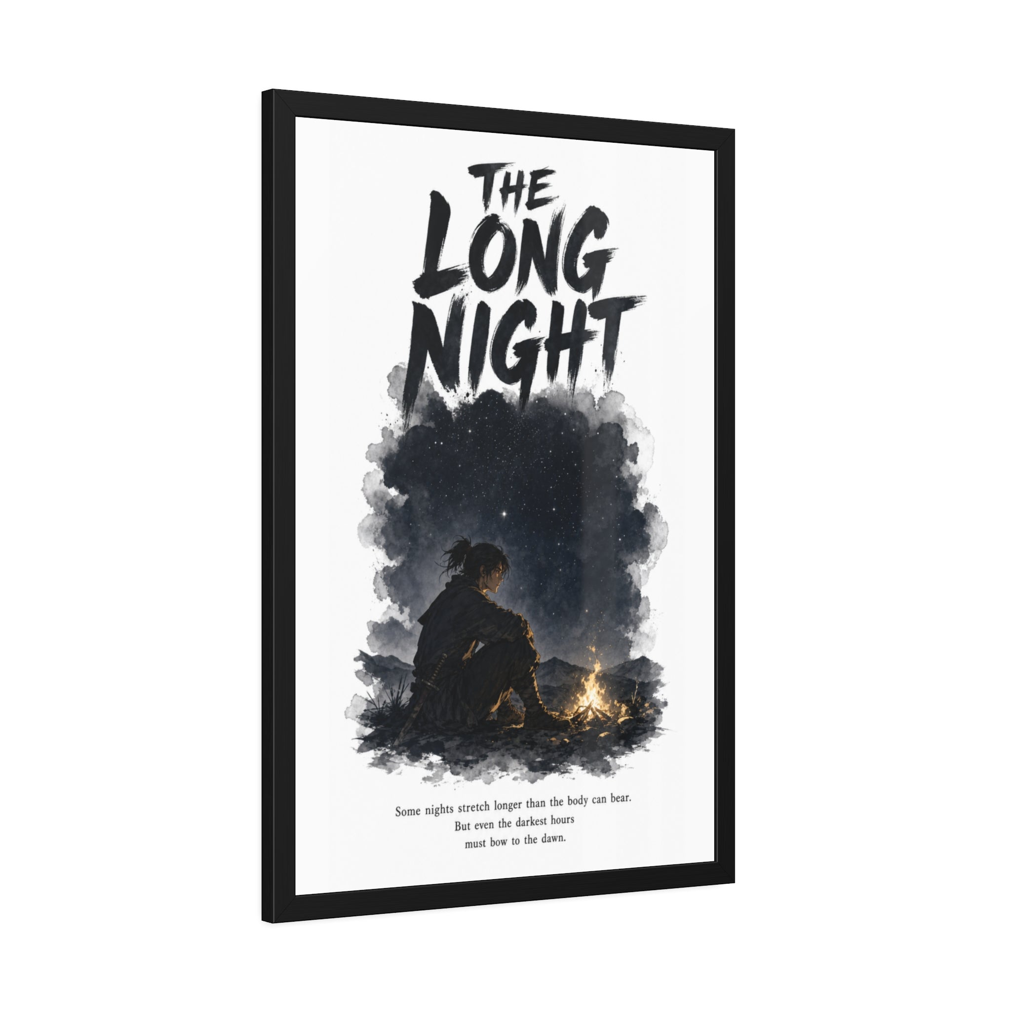 The Long Night Framed Poster — Campfire Night Sky Wall Art