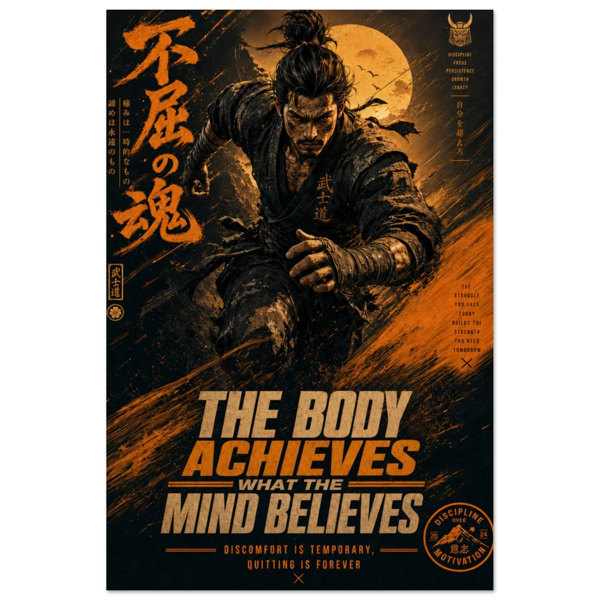 The Body Achieves | Warrior Mindset Metal Wall Art