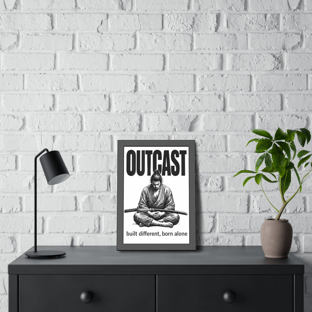 Framed Poster — OUTCAST Samurai Meditation 'built different, born alone'