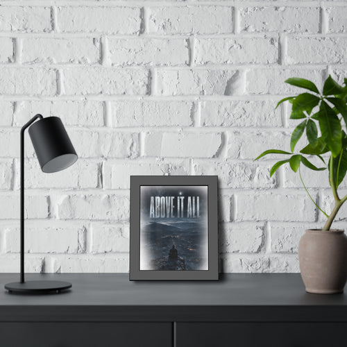 Above It All Framed Poster — Moody Mountain Nightscape Wall Art