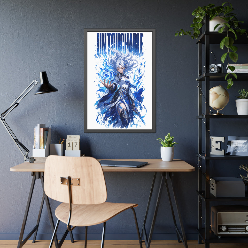 Untouchable Framed Art Poster — Blue Fantasy Sorceress Print