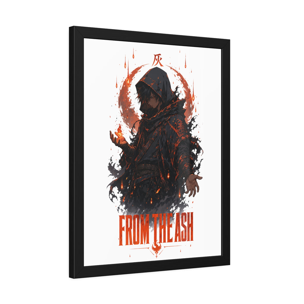 From the Ash Framed Poster — Dark Fantasy Hooded Figure Wall Art