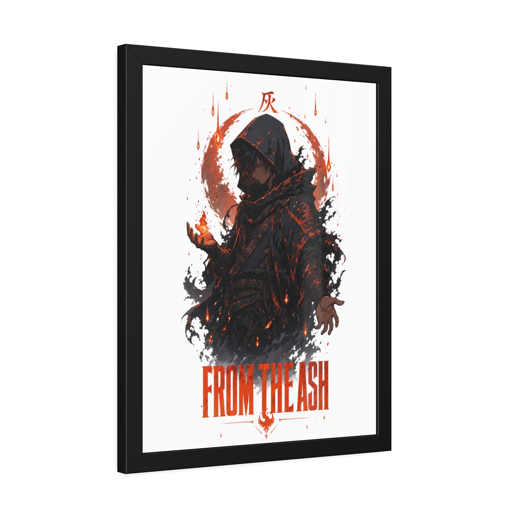 From the Ash Framed Poster — Dark Fantasy Hooded Figure Wall Art