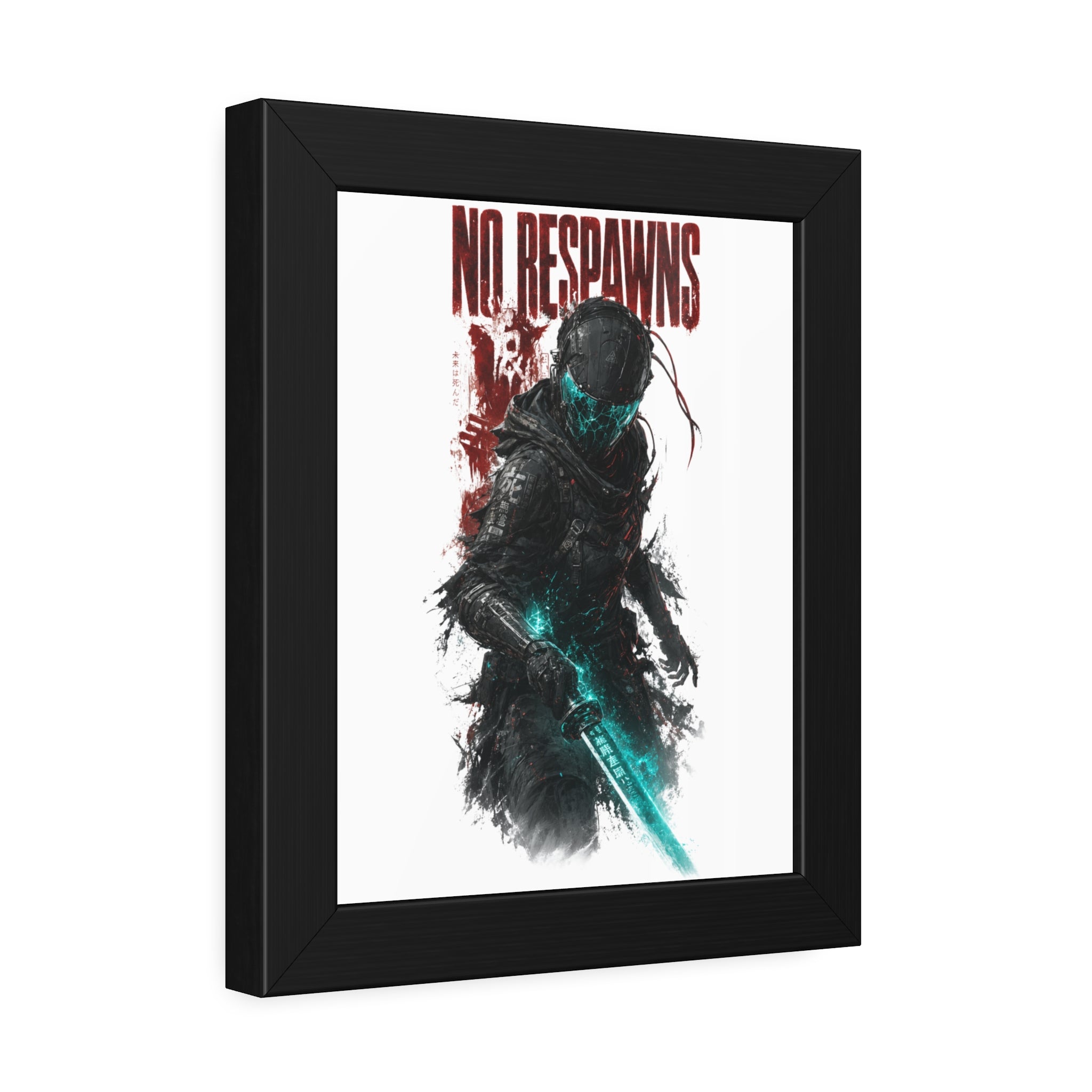 No Respawns Framed Poster — Dark Sci‑Fi Gamer Wall Art