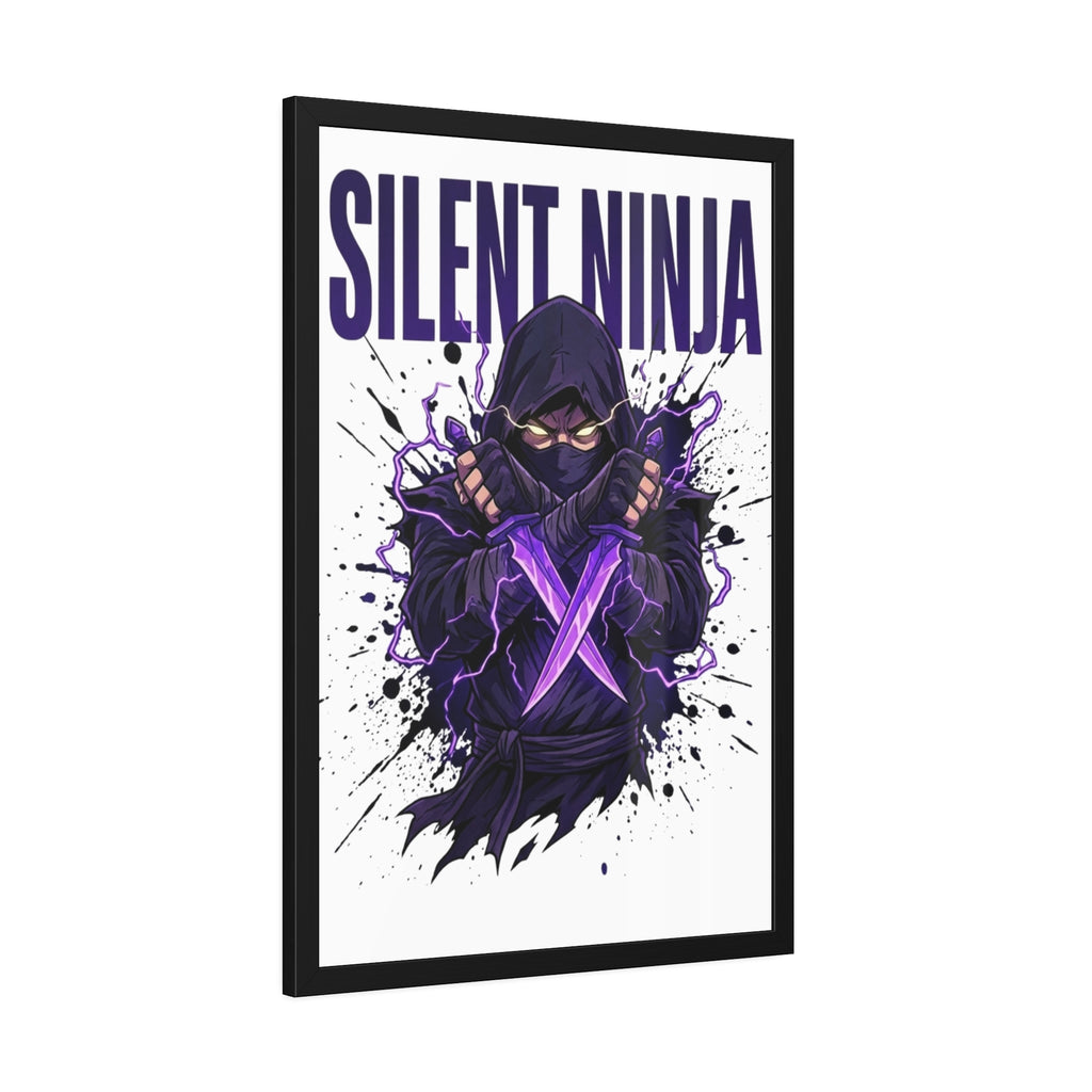 Silent Ninja Framed Poster — Purple Assassin Wall Art