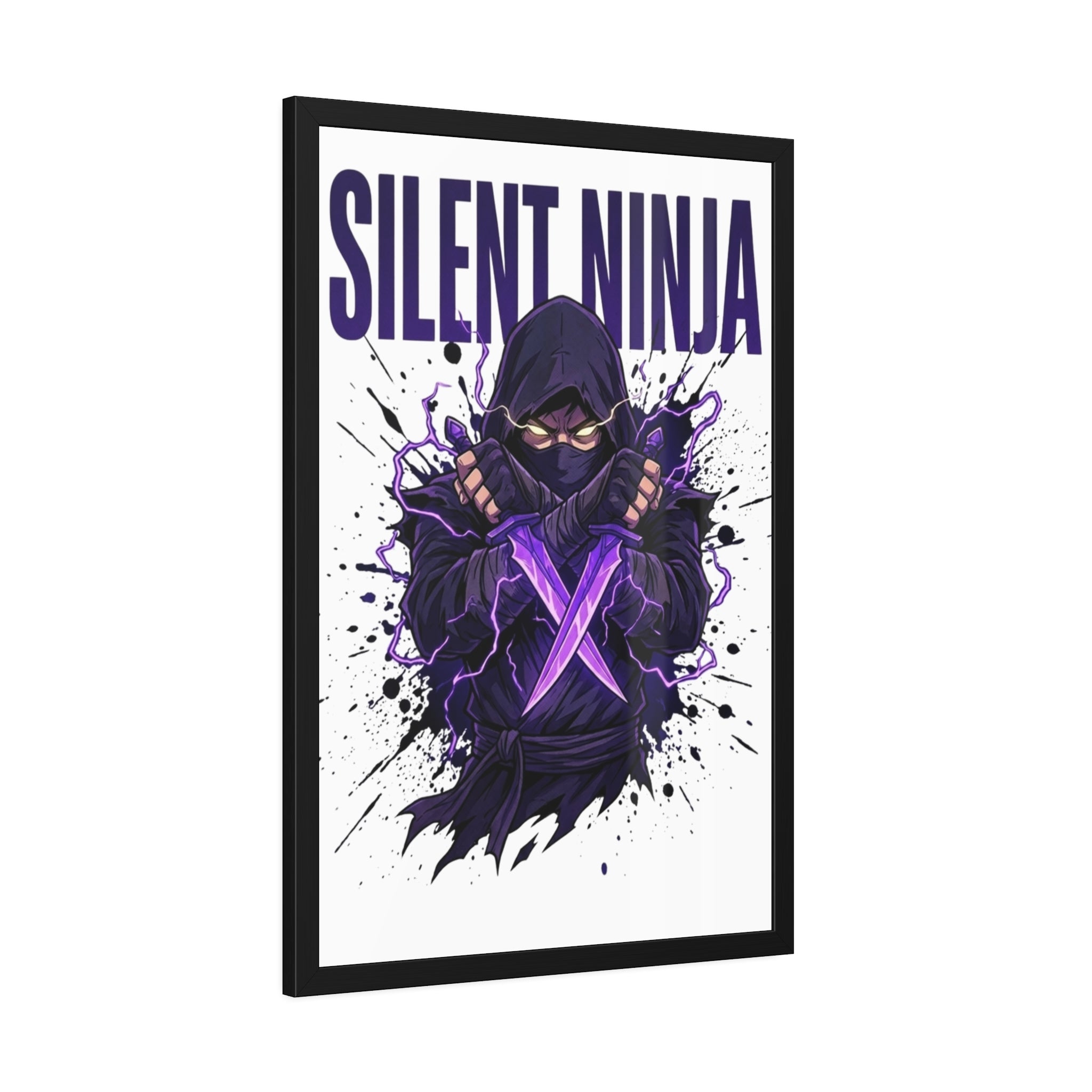 Silent Ninja Framed Poster — Purple Assassin Wall Art