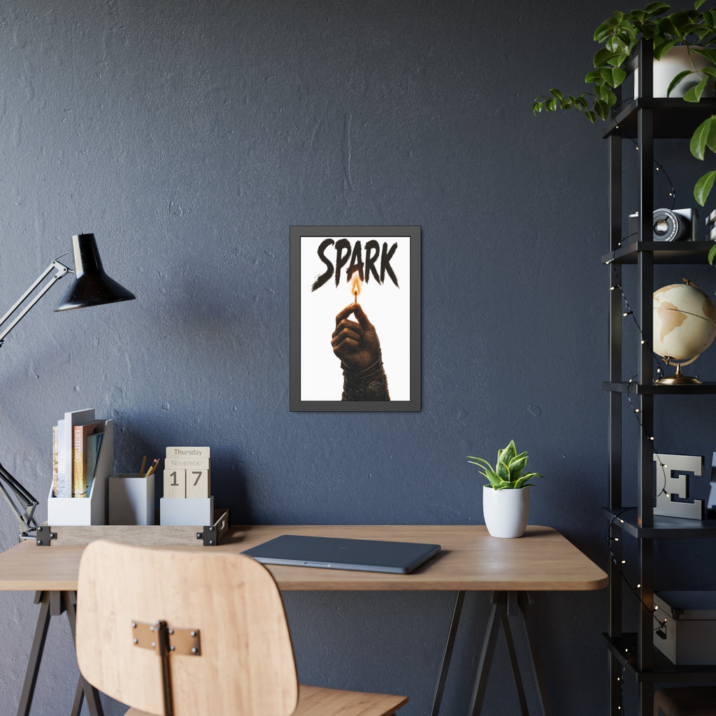 Framed Poster —  Lit Match Spark Wall Art