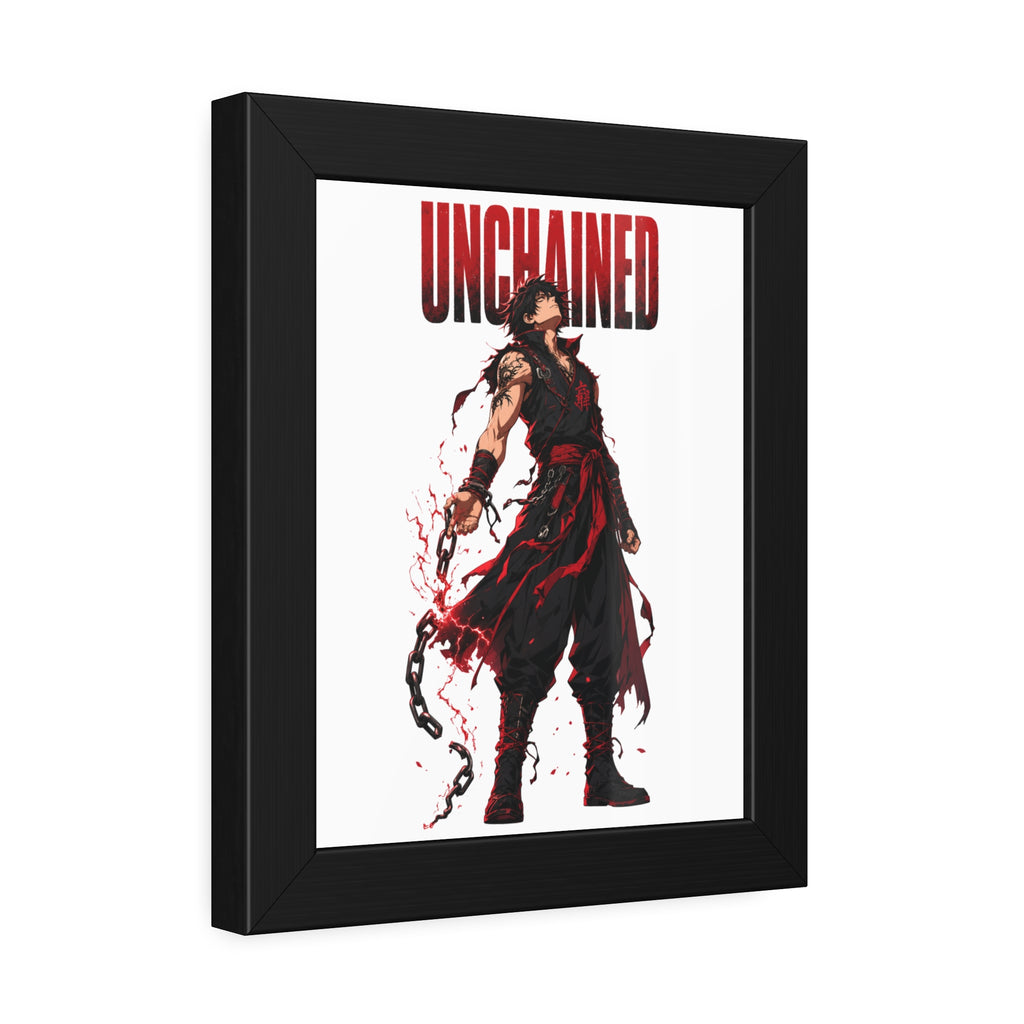 Unchained Warrior Framed Poster — Anime Fighter Wall Art