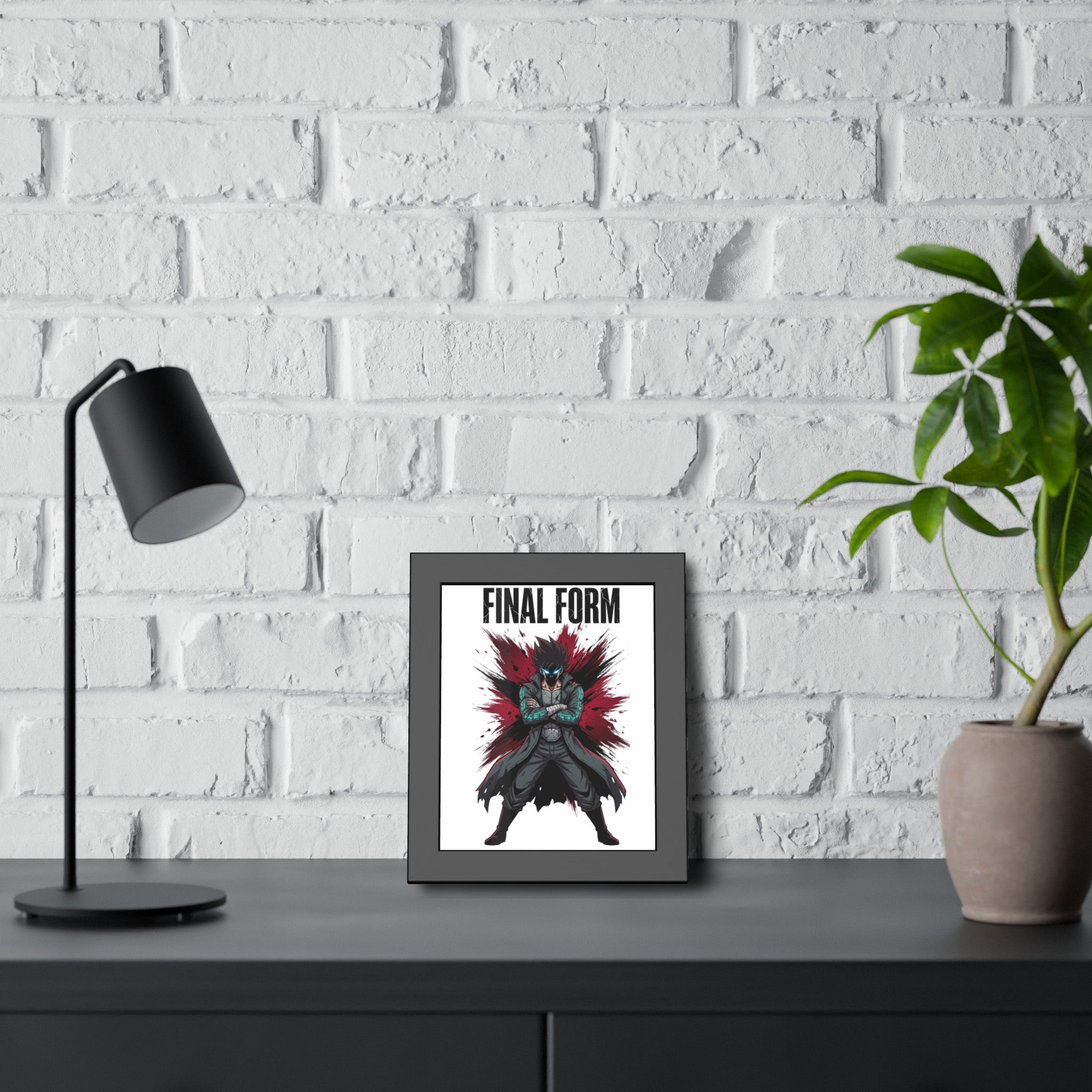 Final Form Framed Poster — Dark Anime Hero Art Print