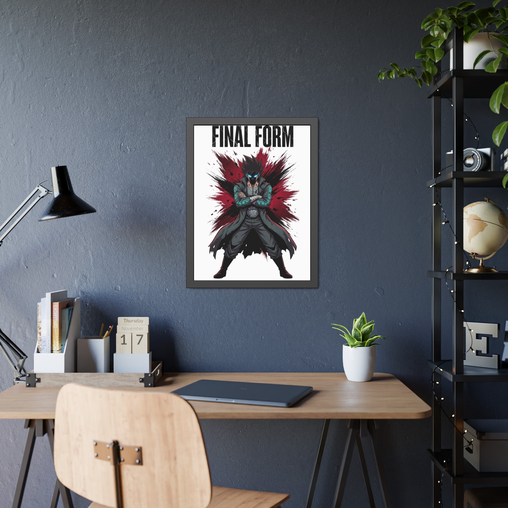 Final Form Framed Poster — Dark Anime Hero Art Print