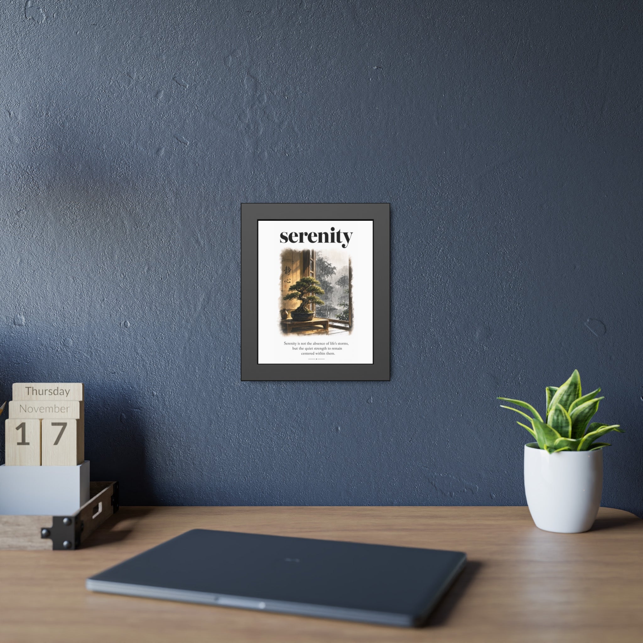 Framed Poster - "Serenity" Bonsai Art Print